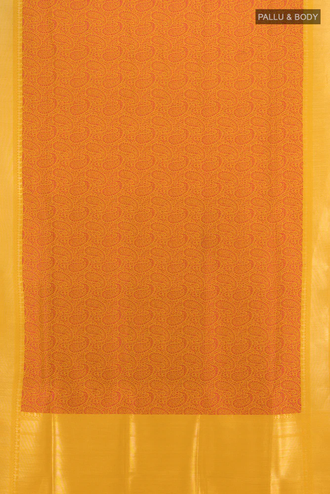 Yellow Banarasi Silk Saree - Image 5