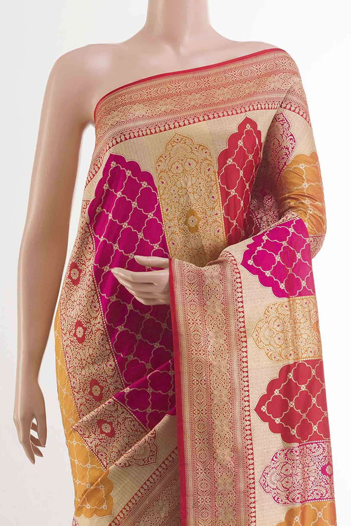 Multi Color Banarasi Silk Saree - Image 3