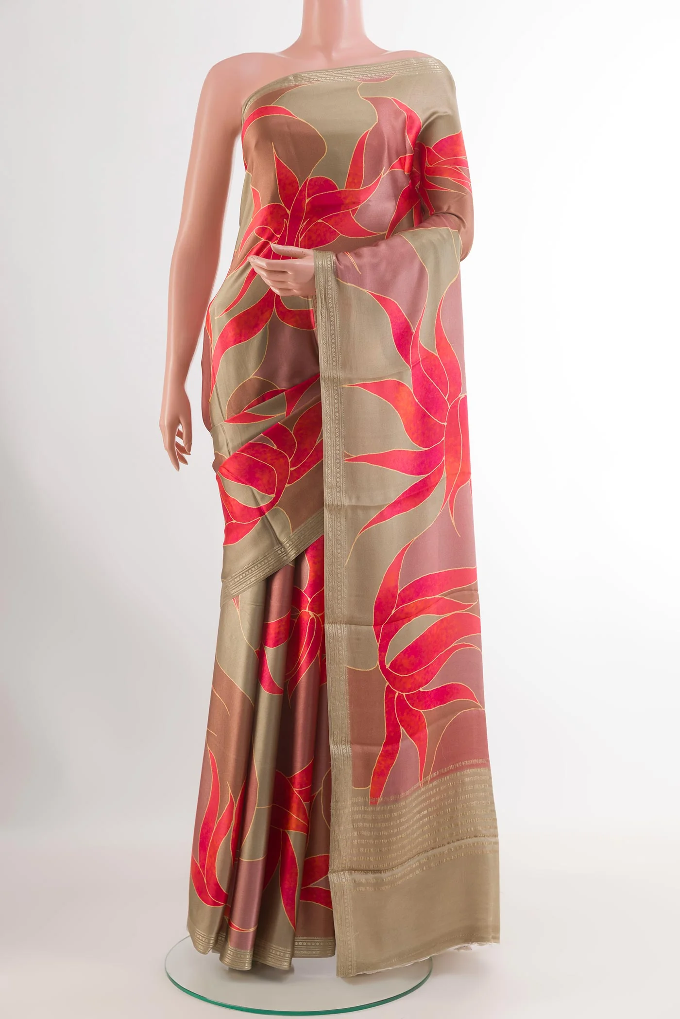 Multi Color Satin Silk Saree