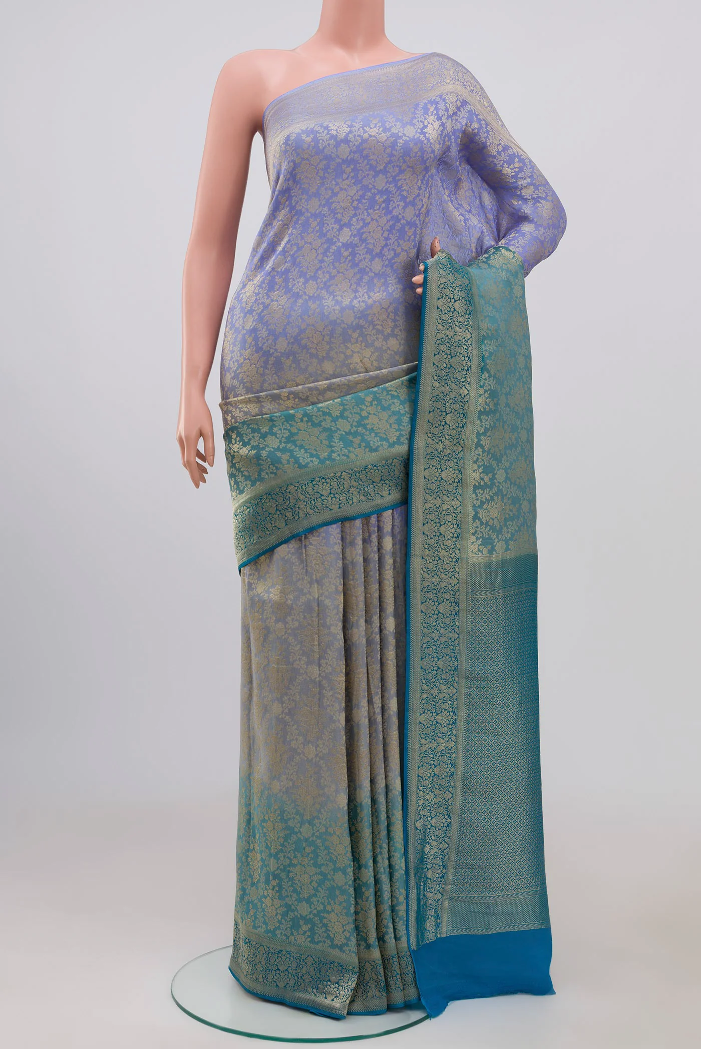 Light Magenta Banarasi Tussar Georgette Saree