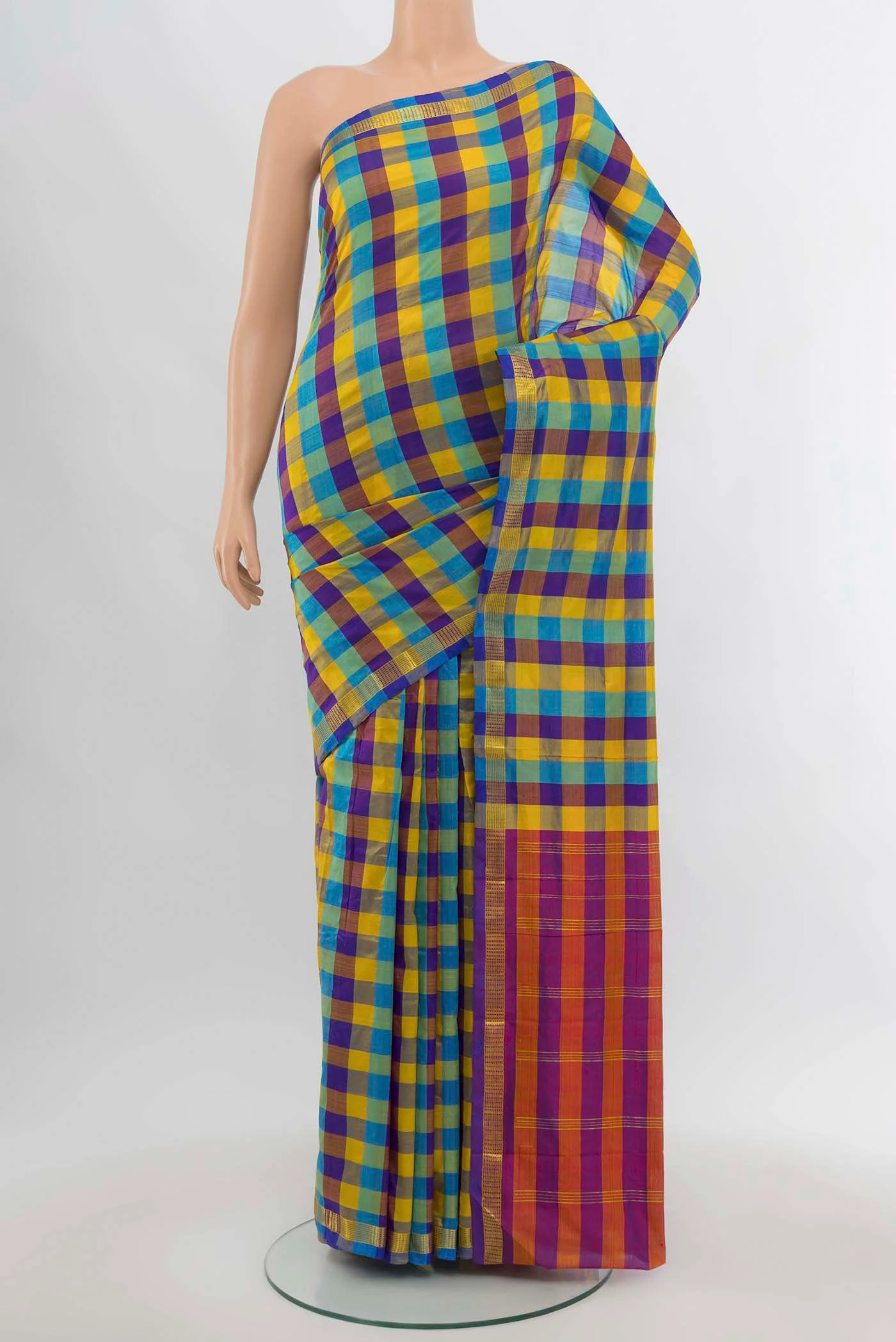 Multi Color Kanchipuram Silk Saree
