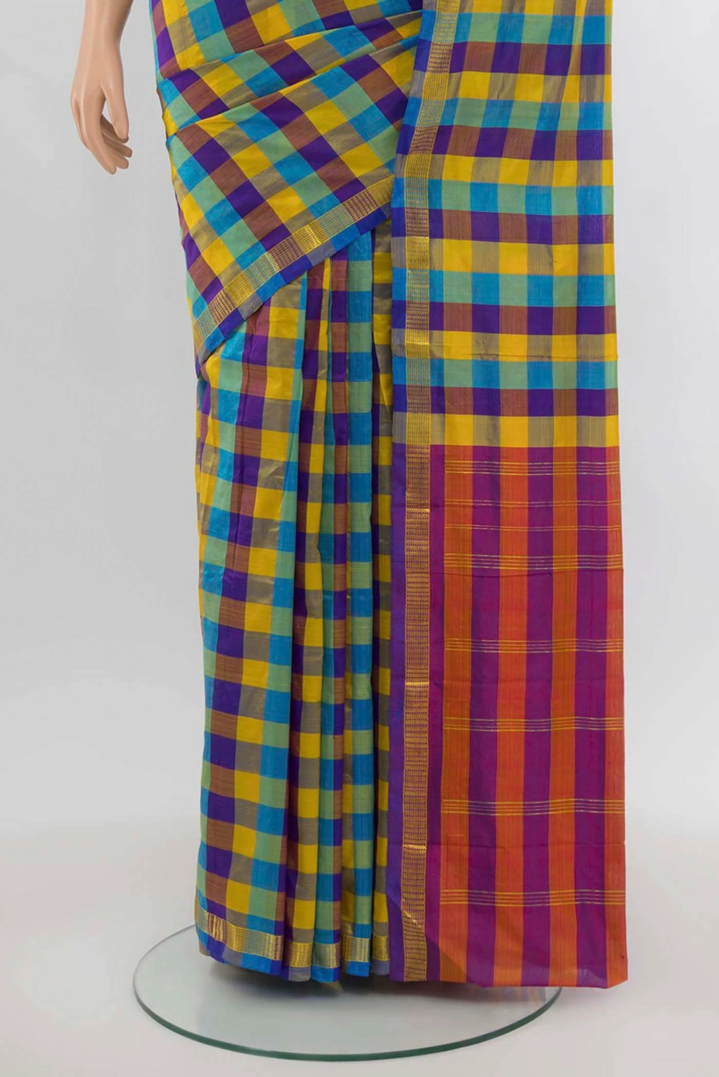 Multi Color Kanchipuram Silk Saree - Image 3