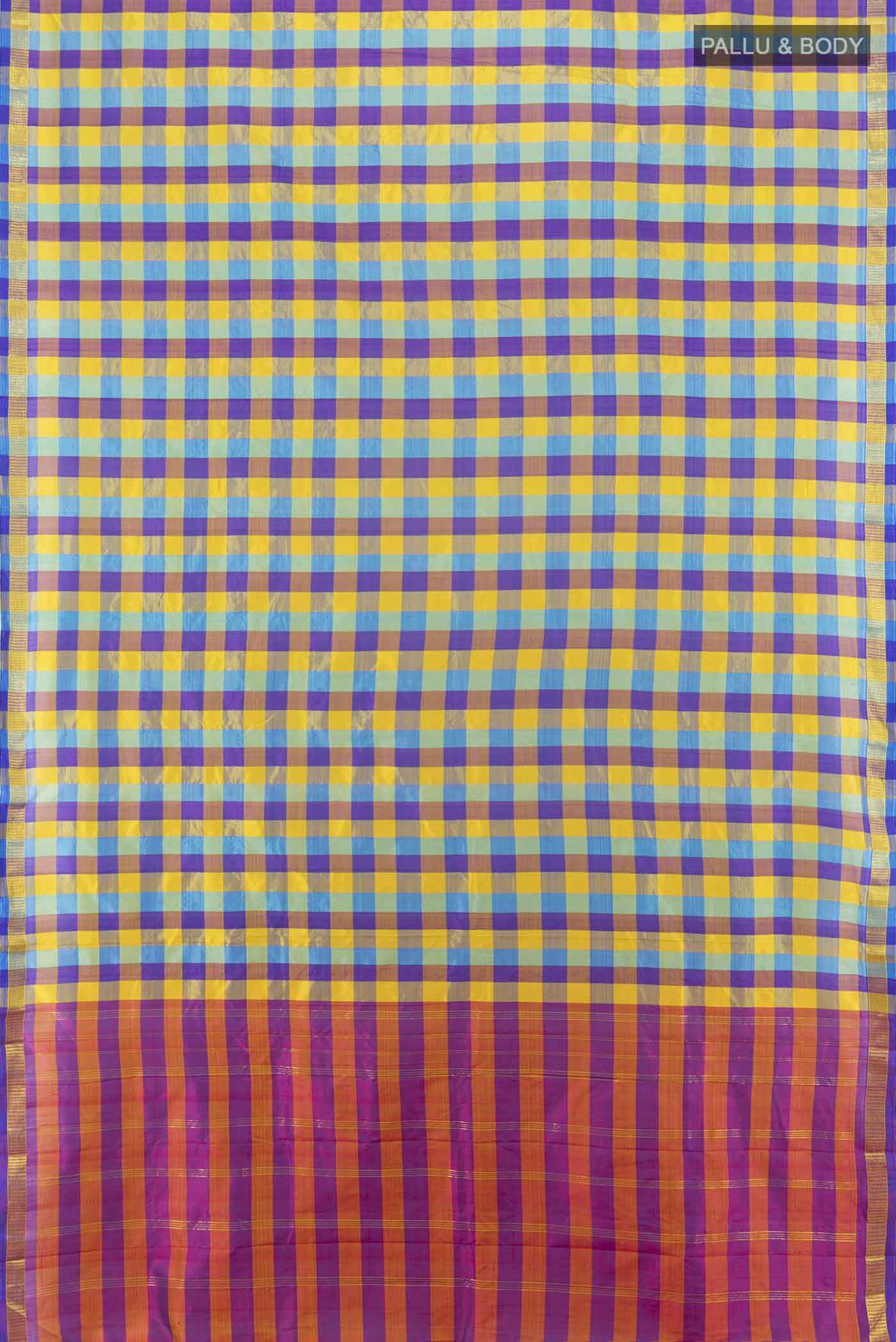 Multi Color Kanchipuram Silk Saree - Image 5