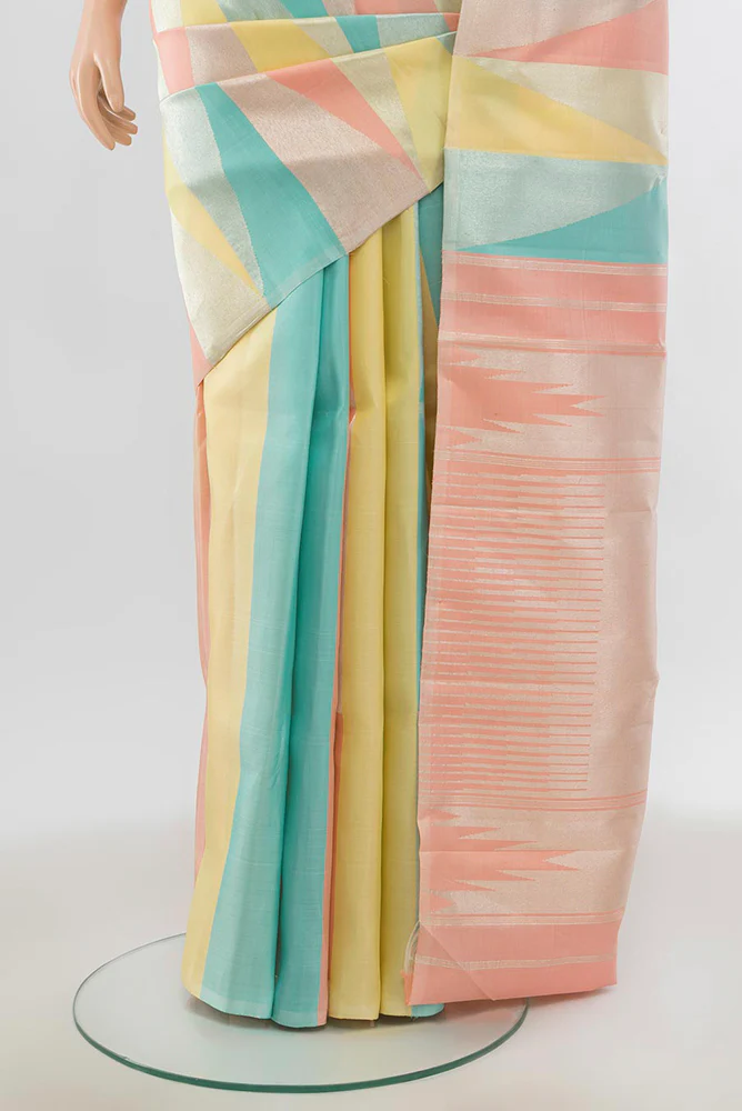 Multi Color Kanchipuram Silk Saree - Image 3
