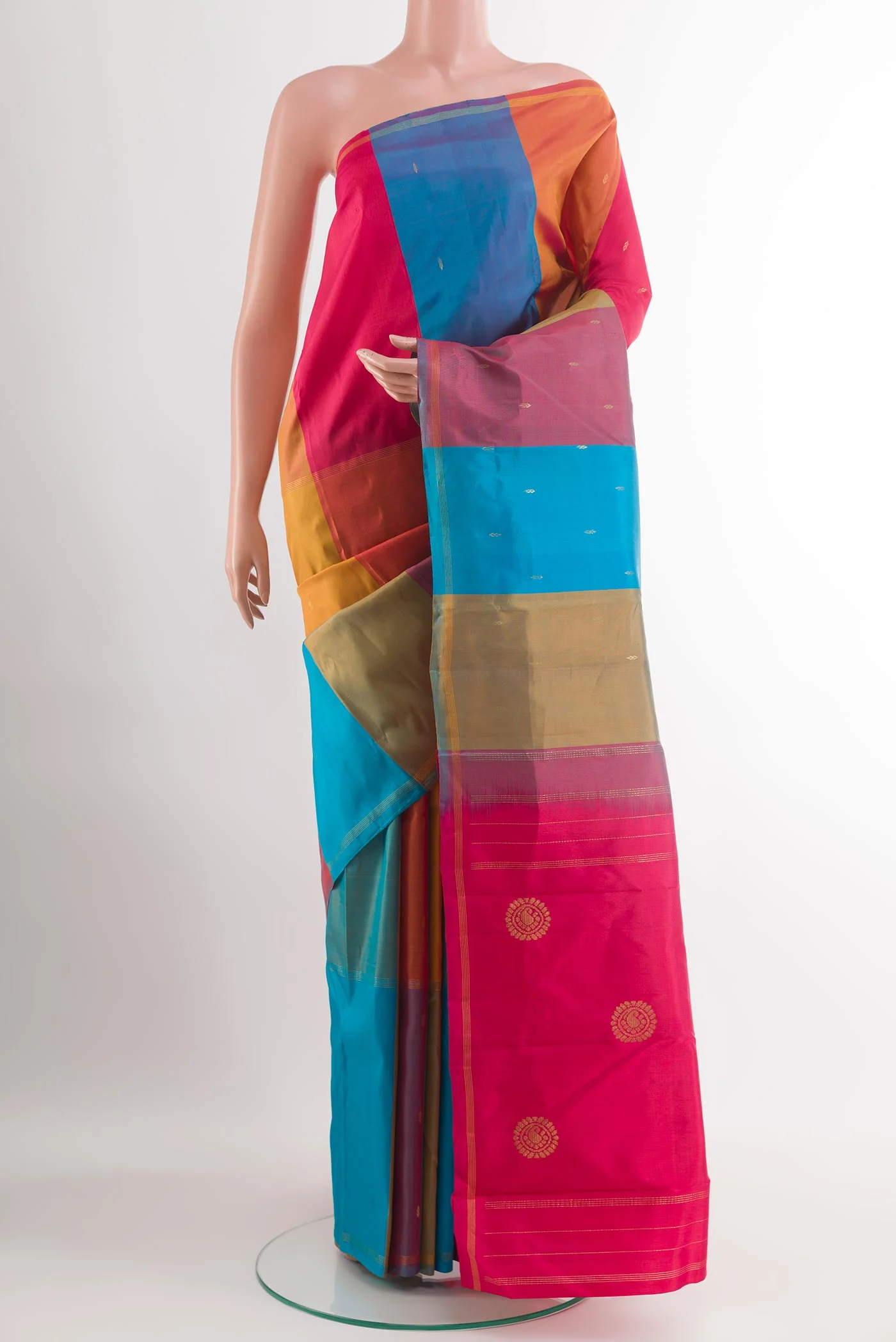 Multi Color Kanchipuram Silk Saree