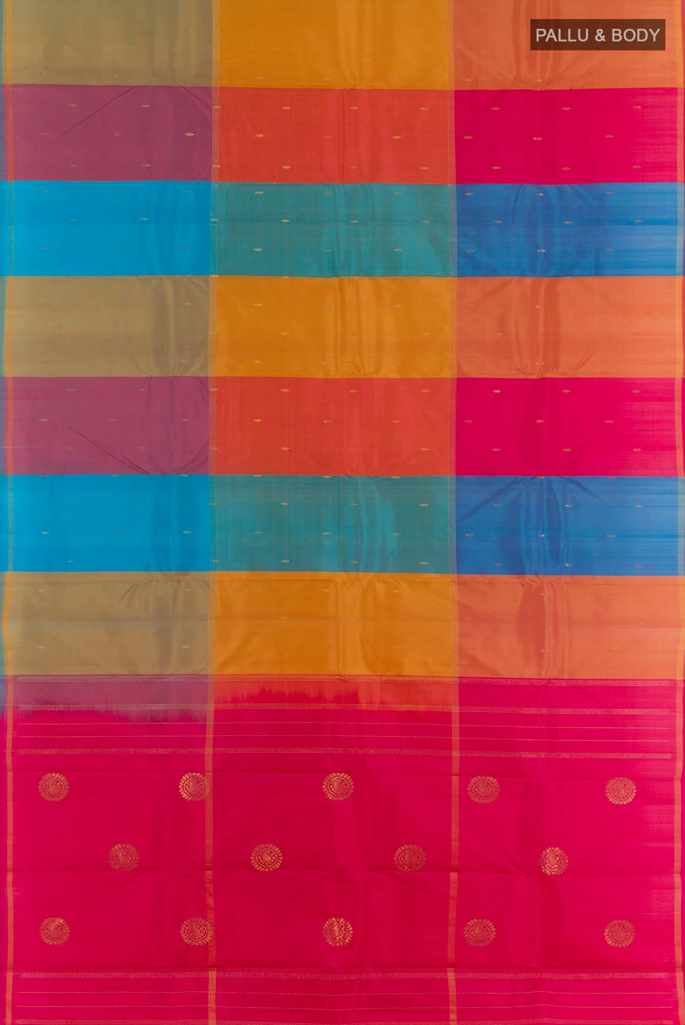 Multi Color Kanchipuram Silk Saree - Image 3