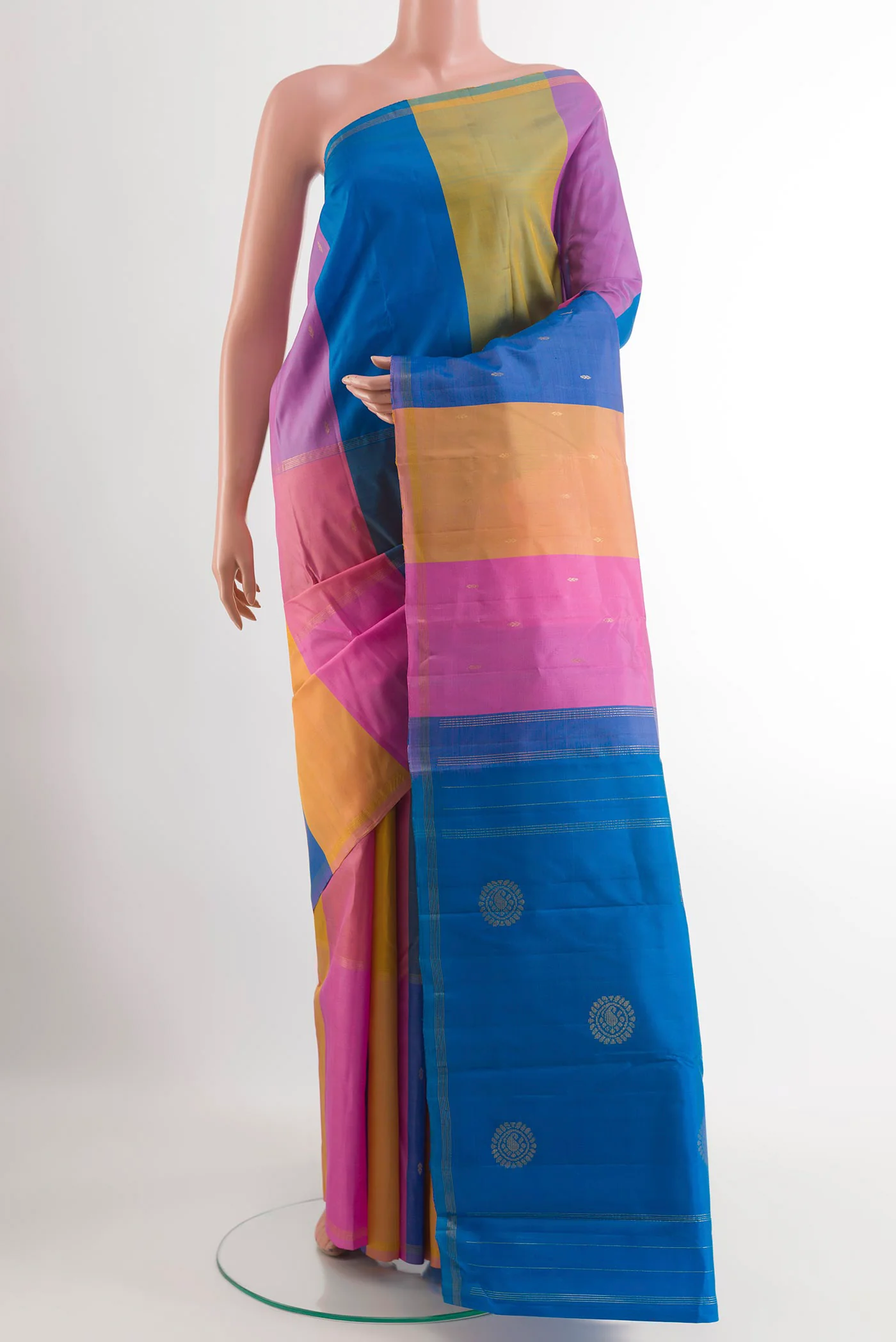 Multi Color Kanchipuram Silk Saree