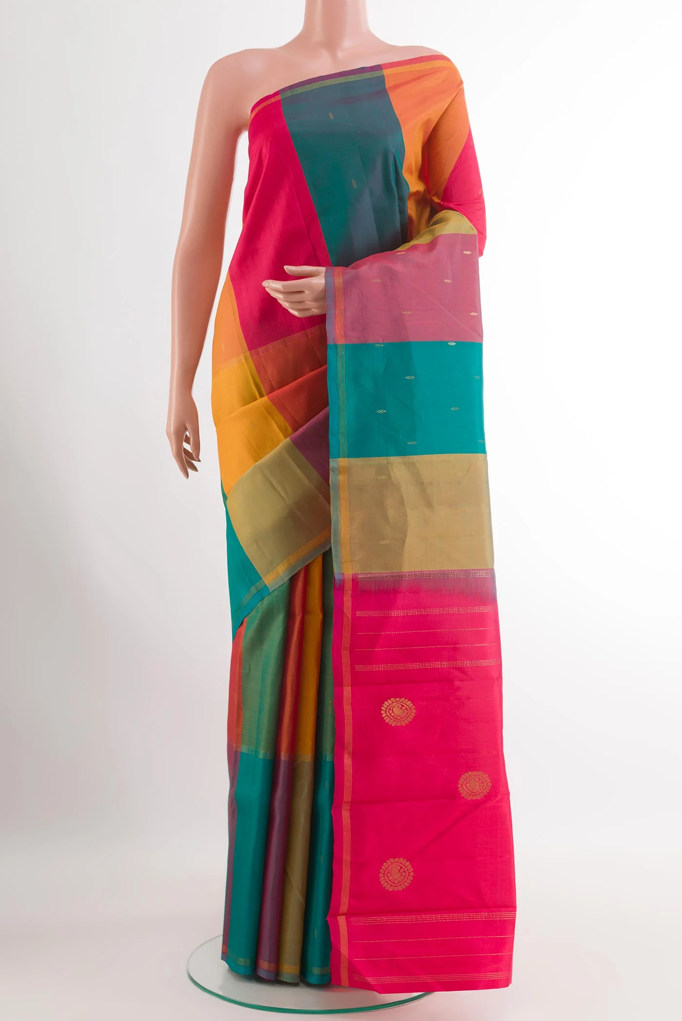 Multi Color Kanchipuram Silk Saree