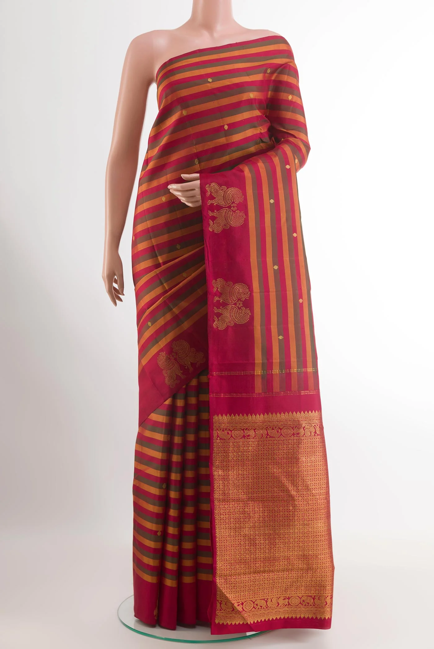 Multi Color Kanchipuram Silk Saree