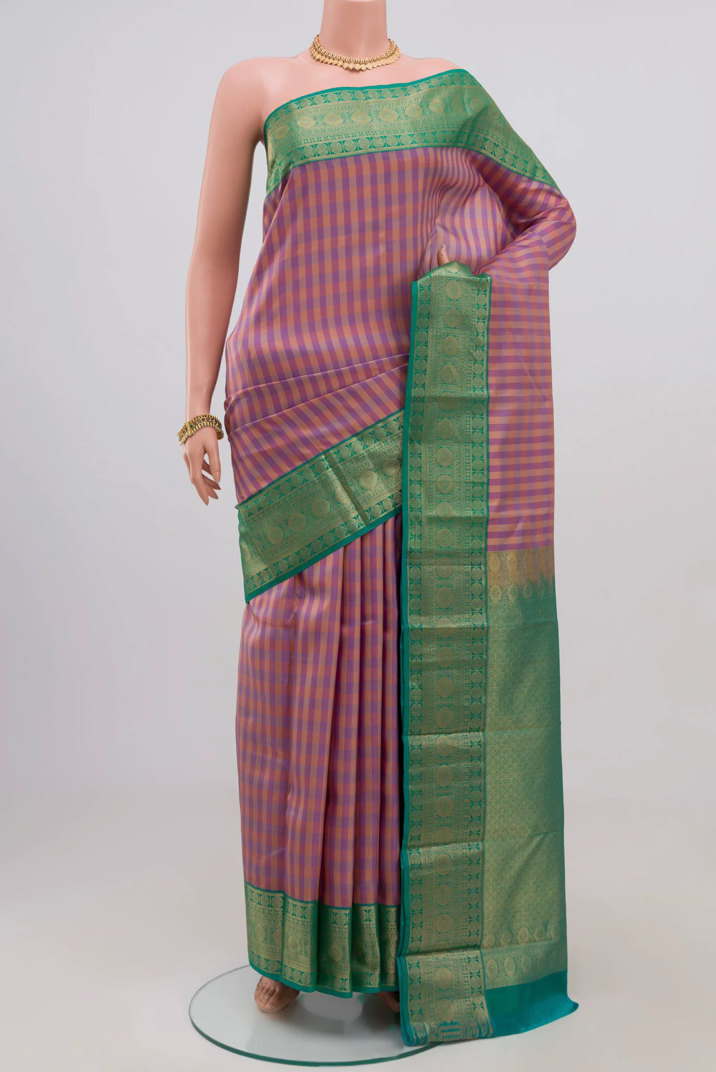 Lavender Kanchipuram Silk Saree