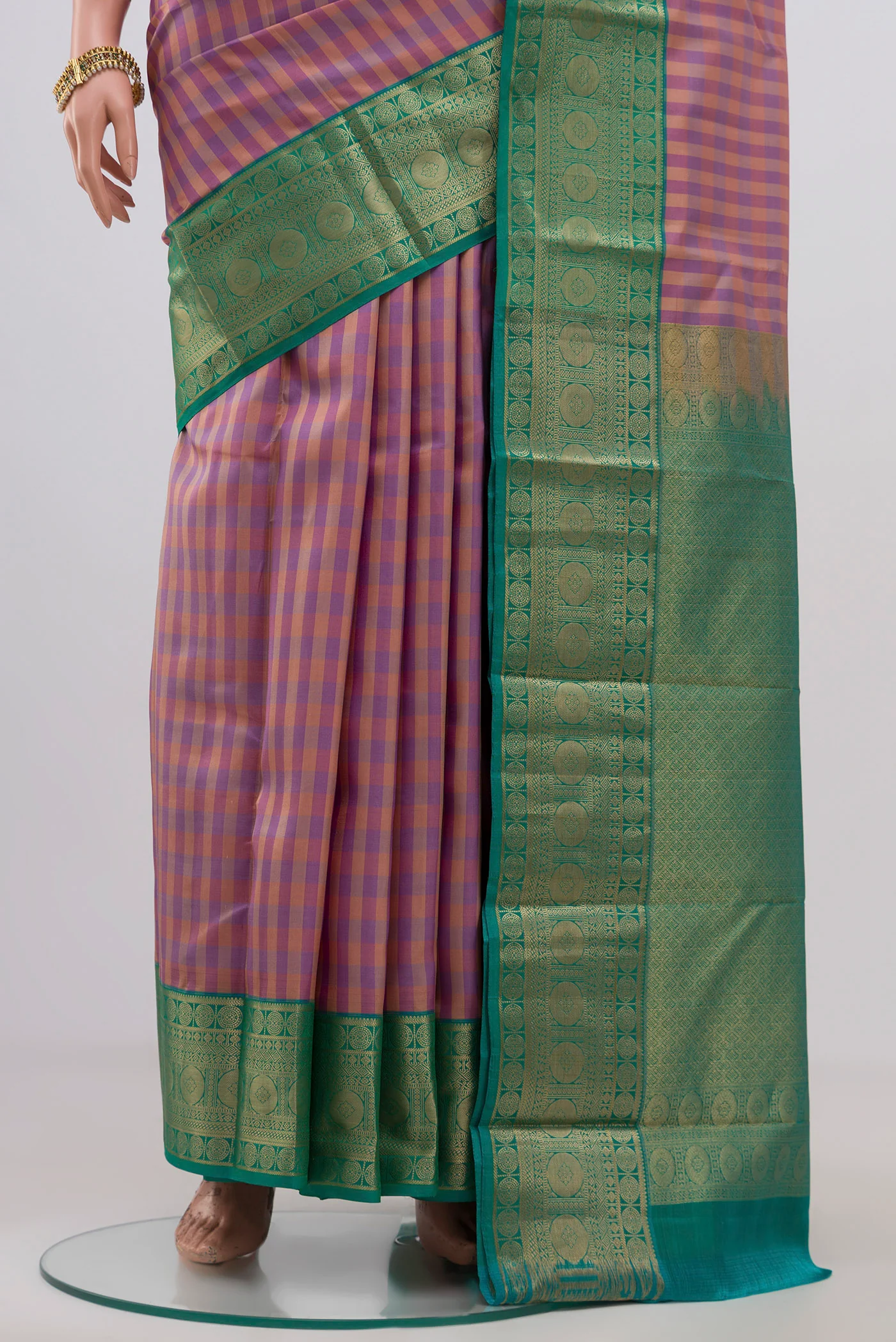 Lavender Kanchipuram Silk Saree - Image 3