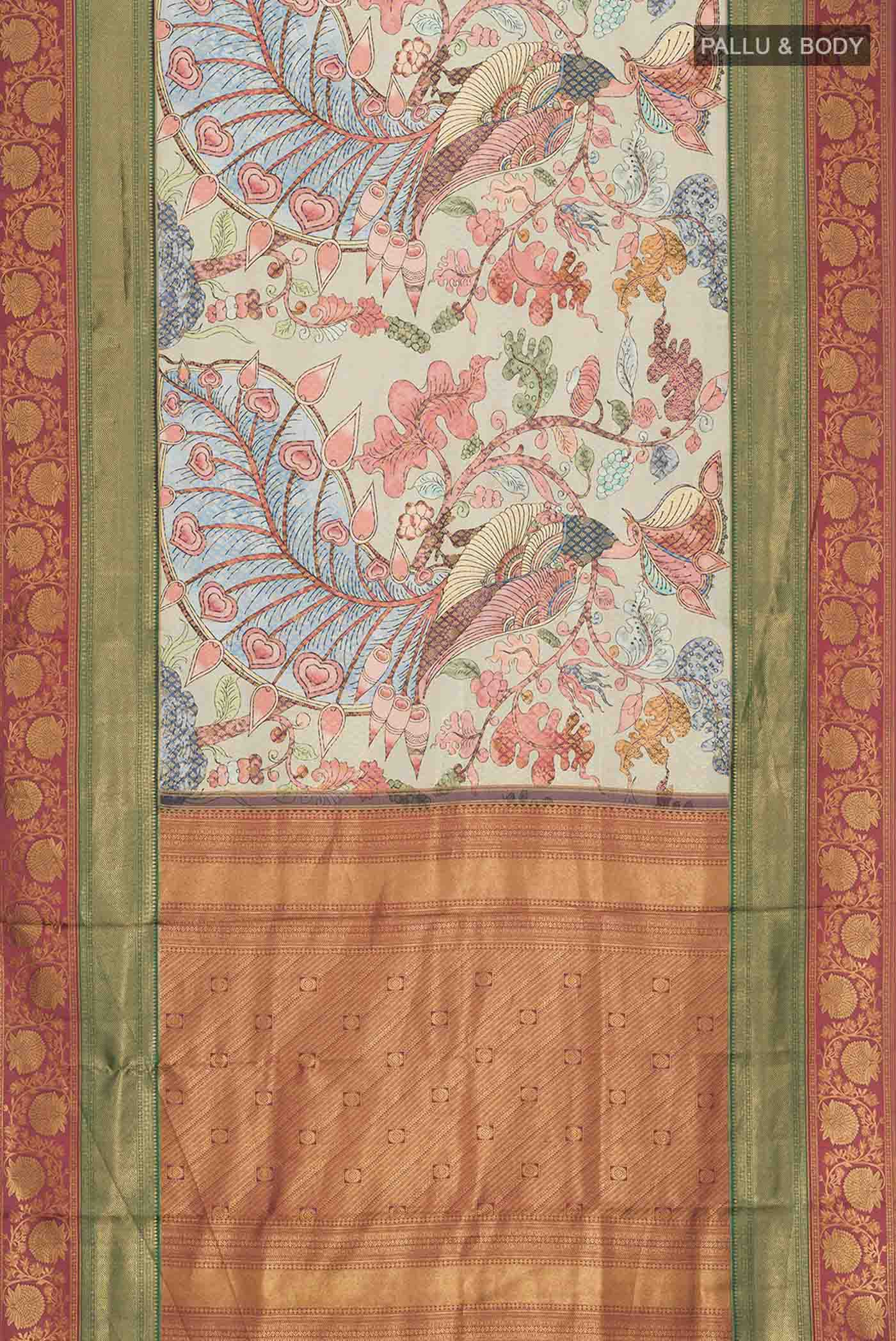 Multi Color Kanjivaram Silk Saree - Image 6