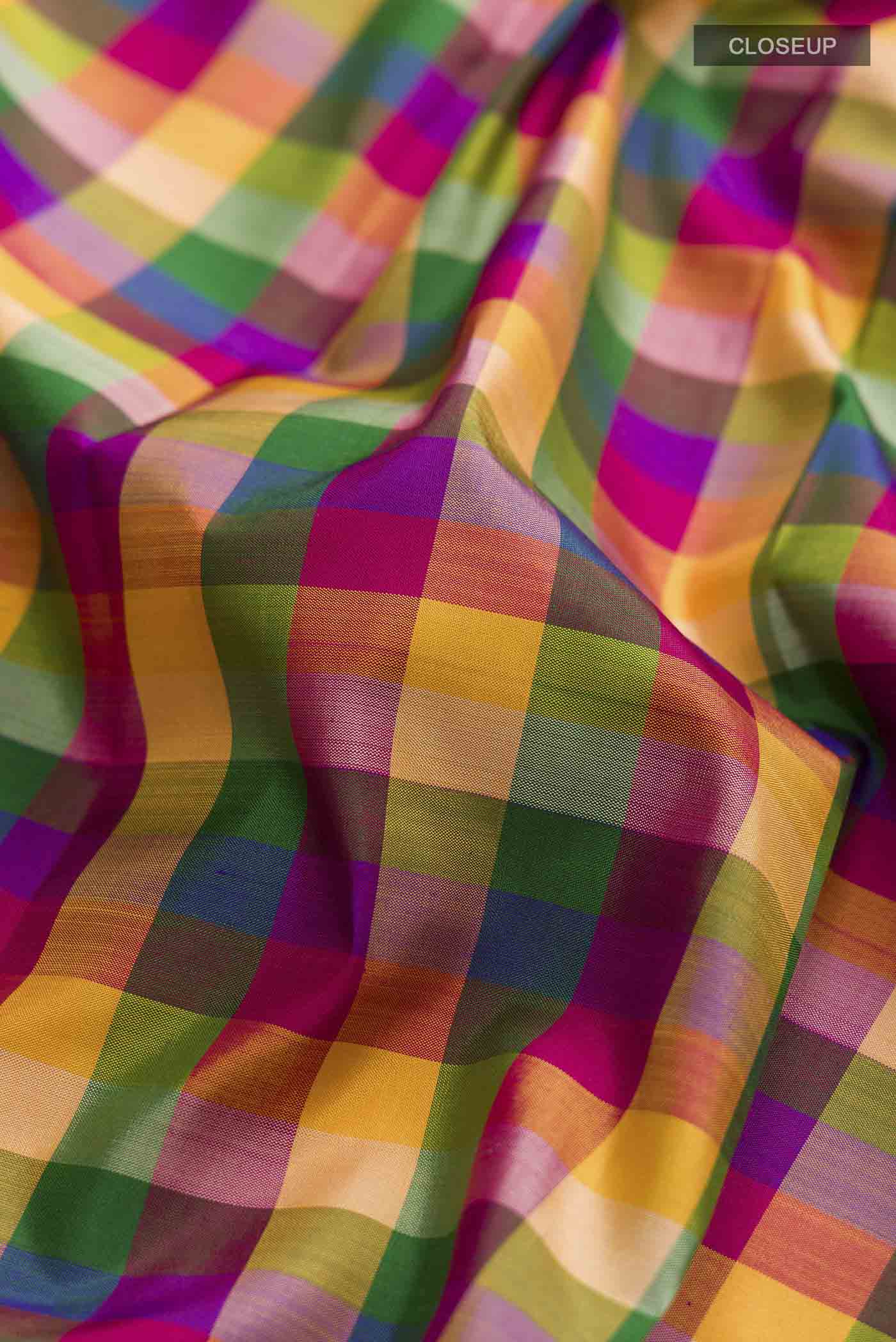 Multi Color Kanchipuram Silk Saree - Image 2