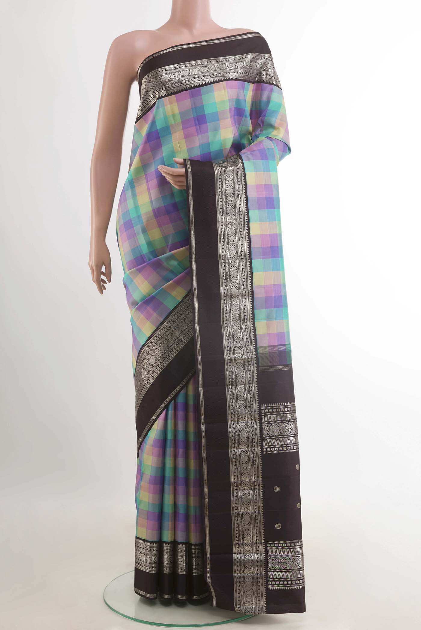 Multi Color Kanchipuram Silk Saree