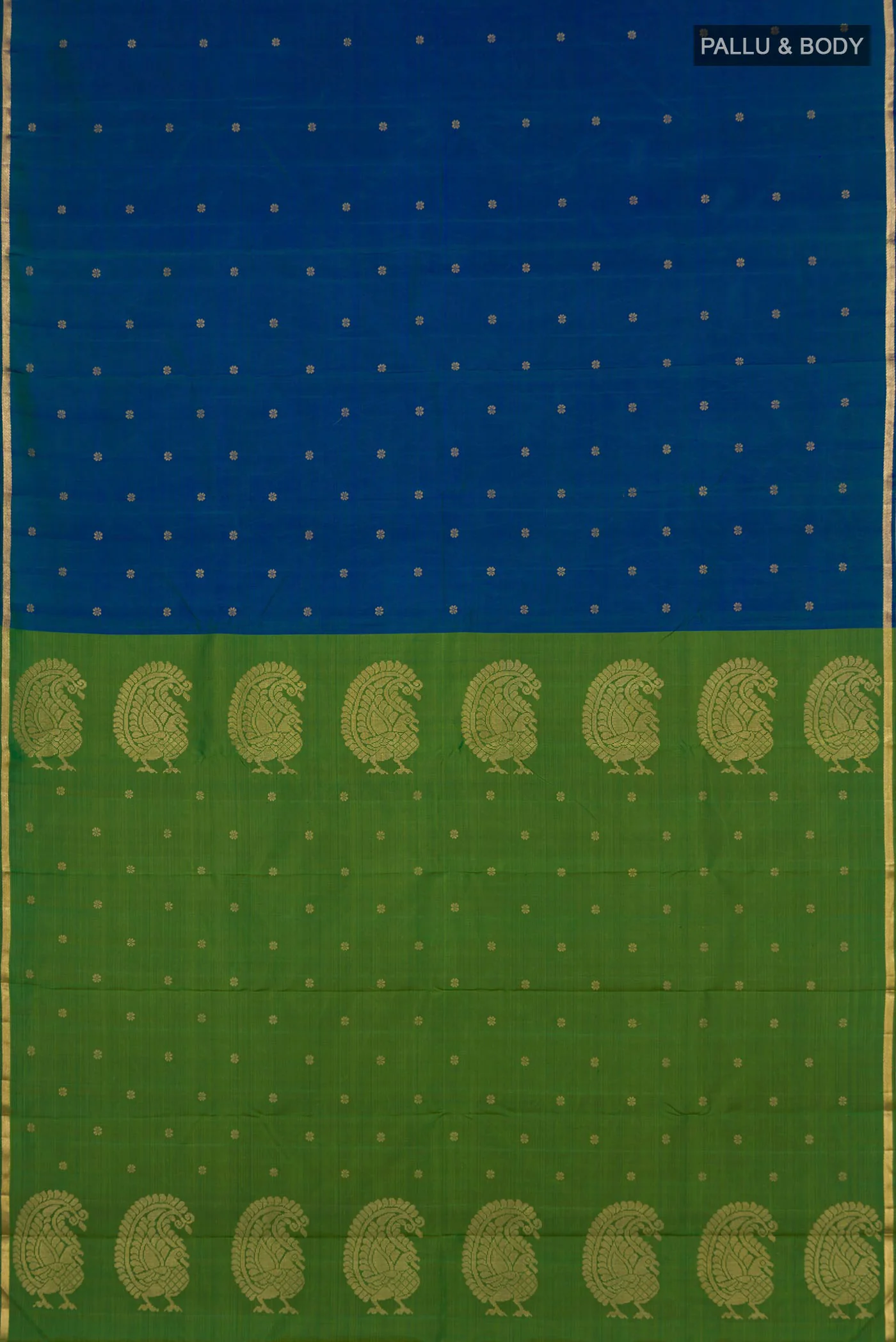Pure Silk Pure Zari Multi Color Kanchipuram Saree - Image 5