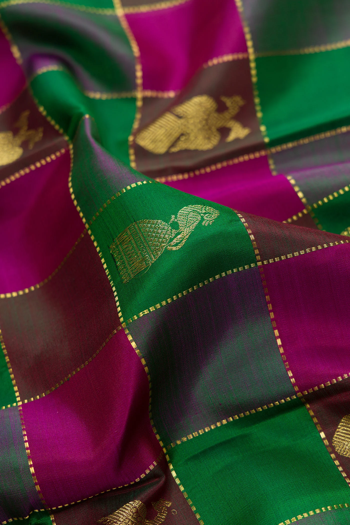Multi Color Kanchipuram Silk Saree - Image 2