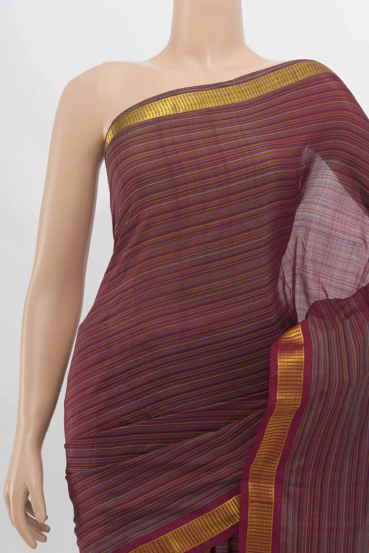 Maroon Kanjivaram Silk Saree - Image 2