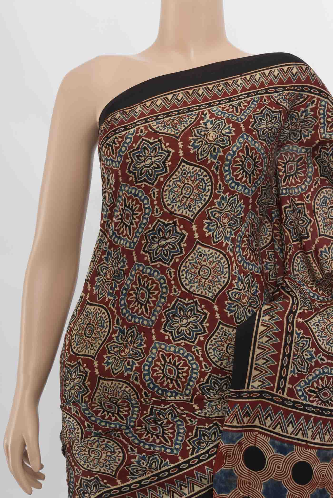 Coffee Brown Blended Satin Silk Saree - Image 2