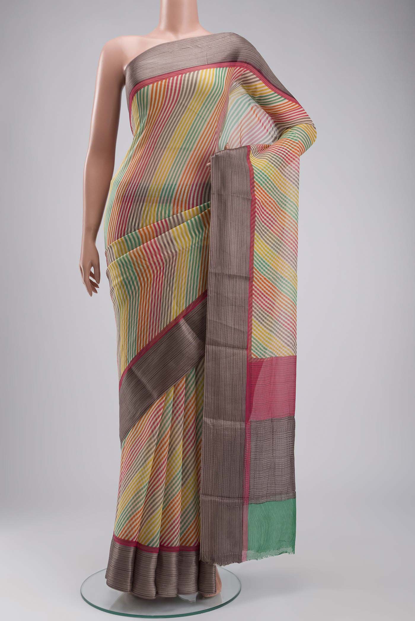 Multi Color Mysore Chiffon Saree