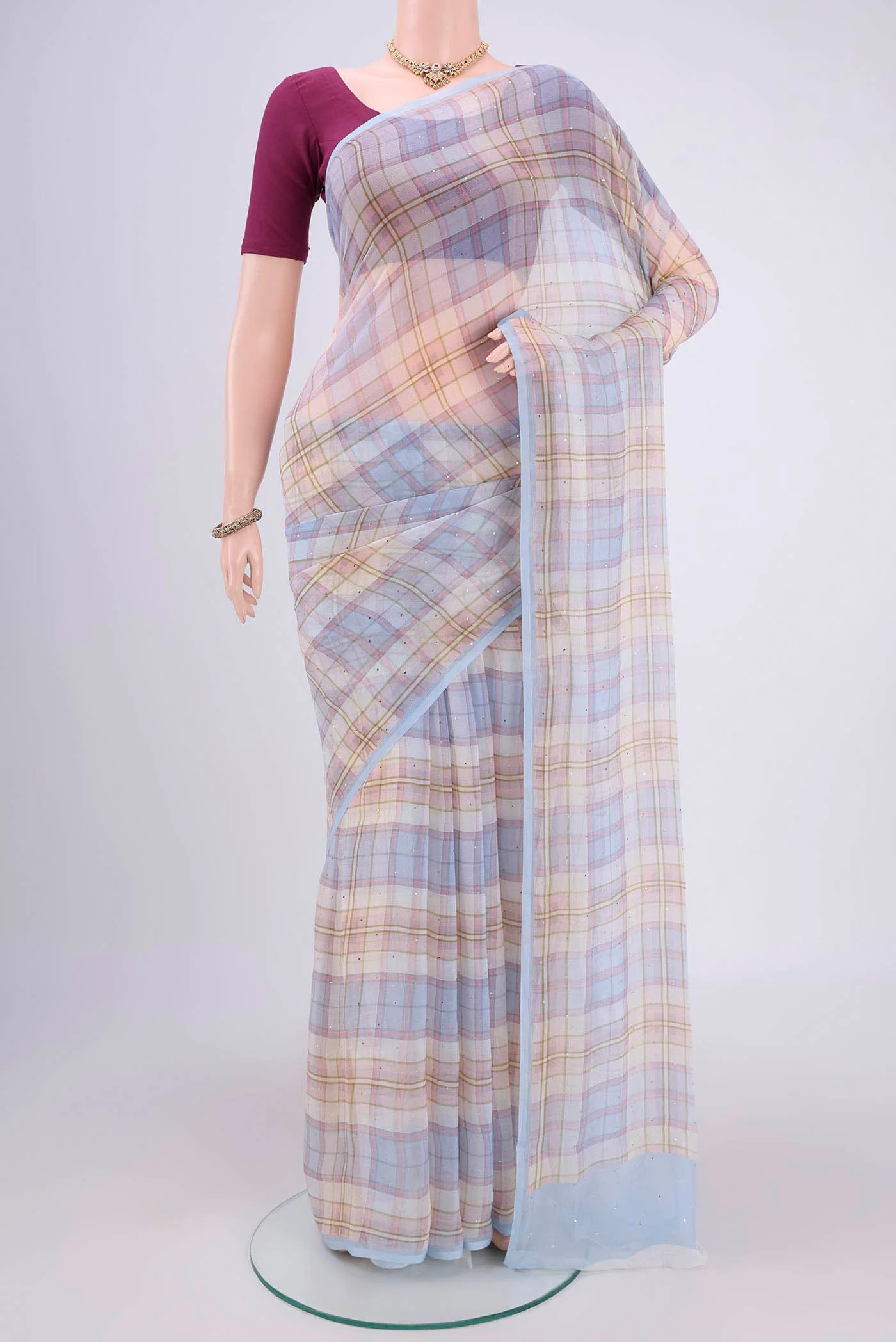 Multi Color Mysore Chiffon Saree