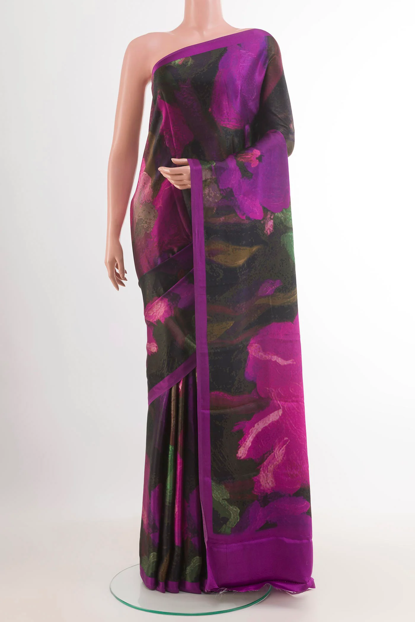 Multi Color Mysore Crepe Saree