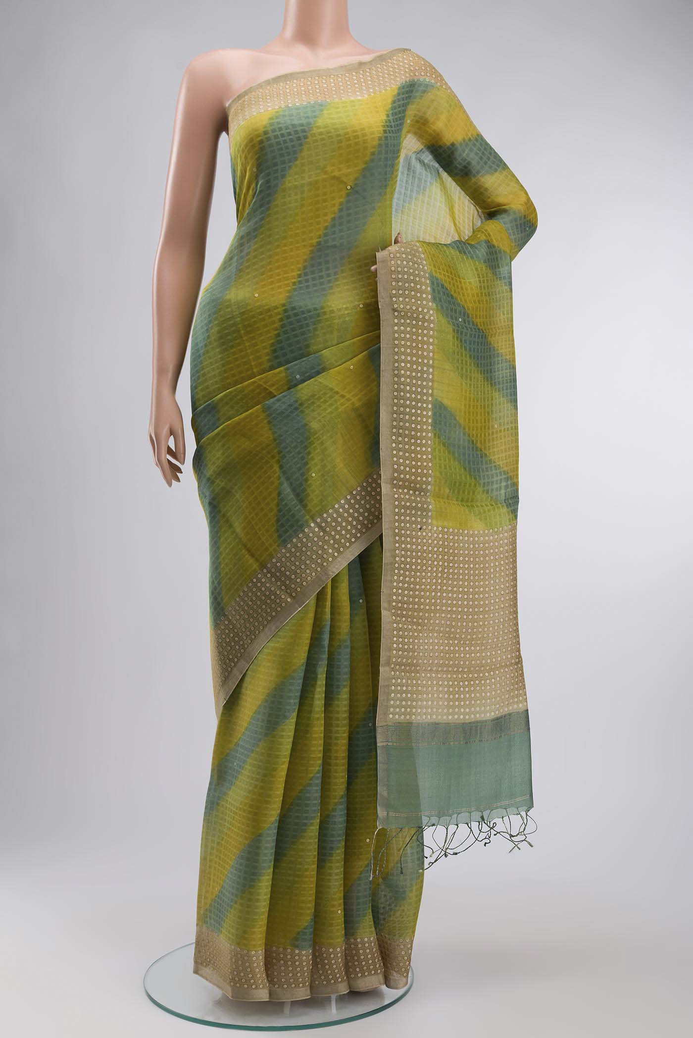 Multi Color Organza Silk Saree