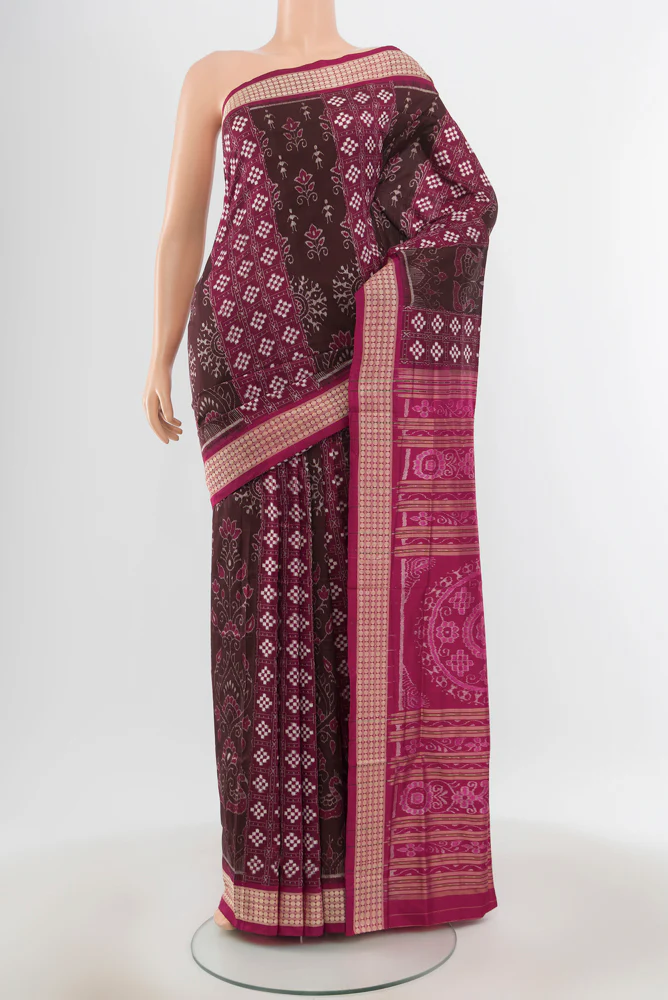 Magenta Orissa Silk Saree