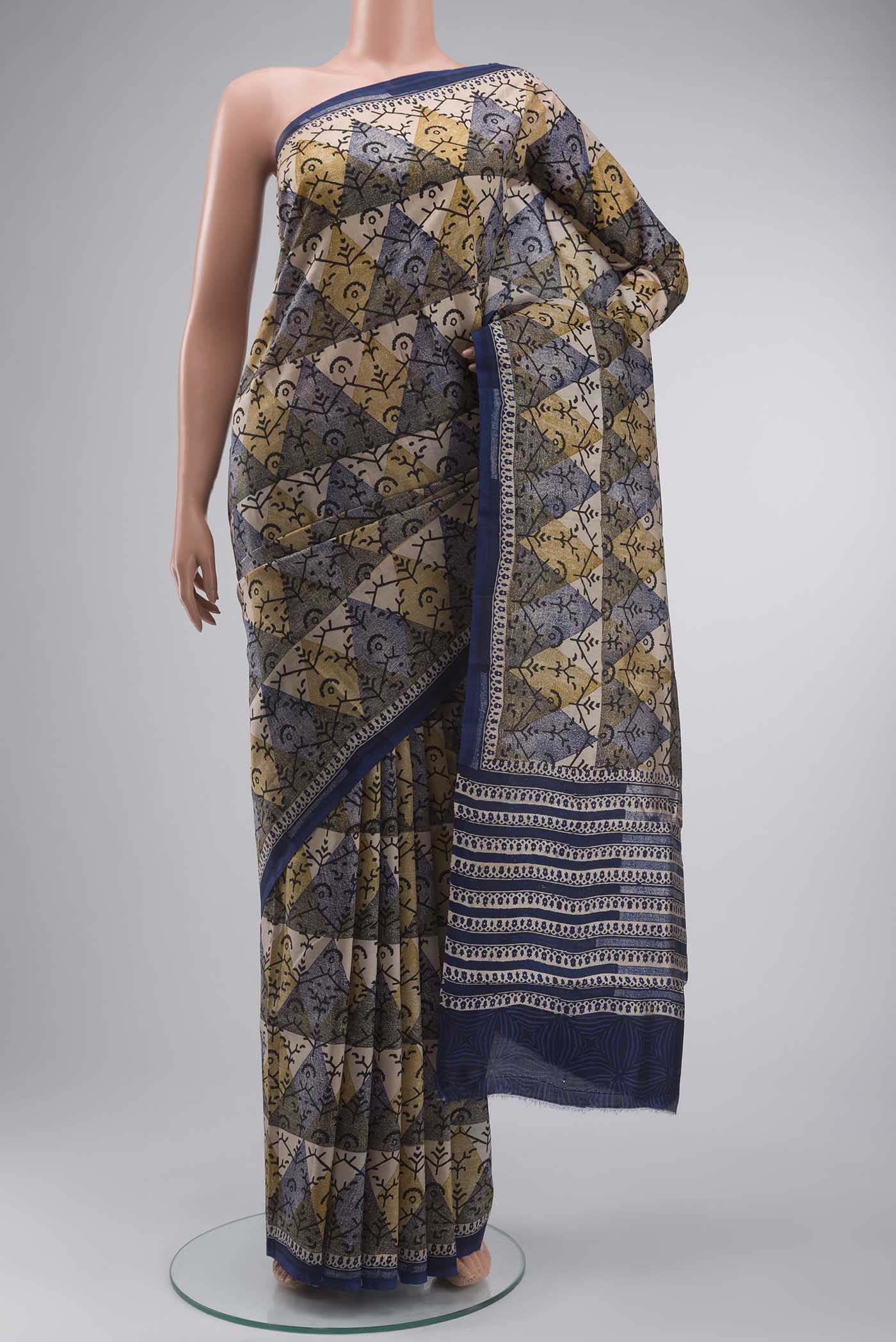 Multi Color Printed Silk Saree