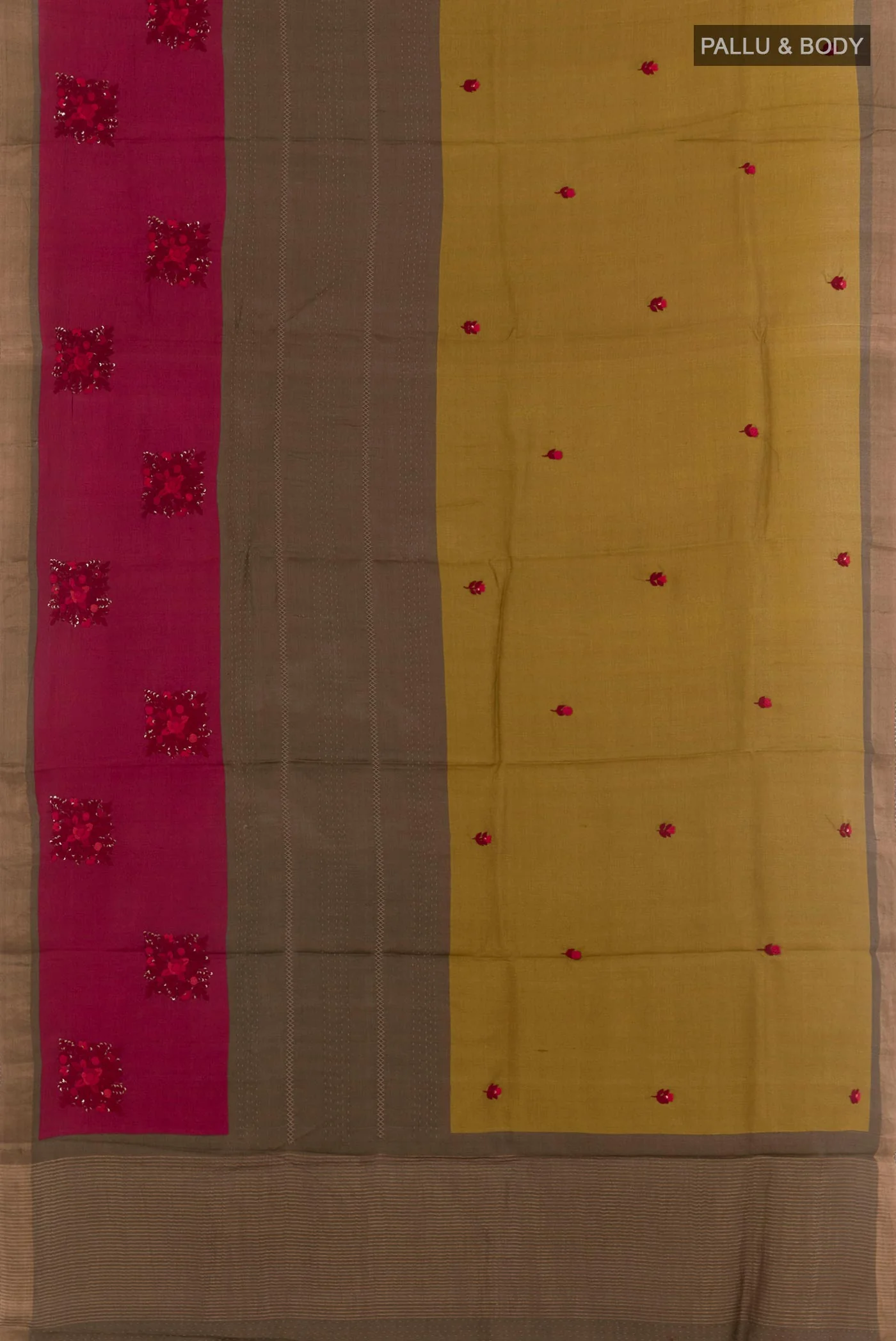 Multi Color Tussar Silk Saree - Image 3