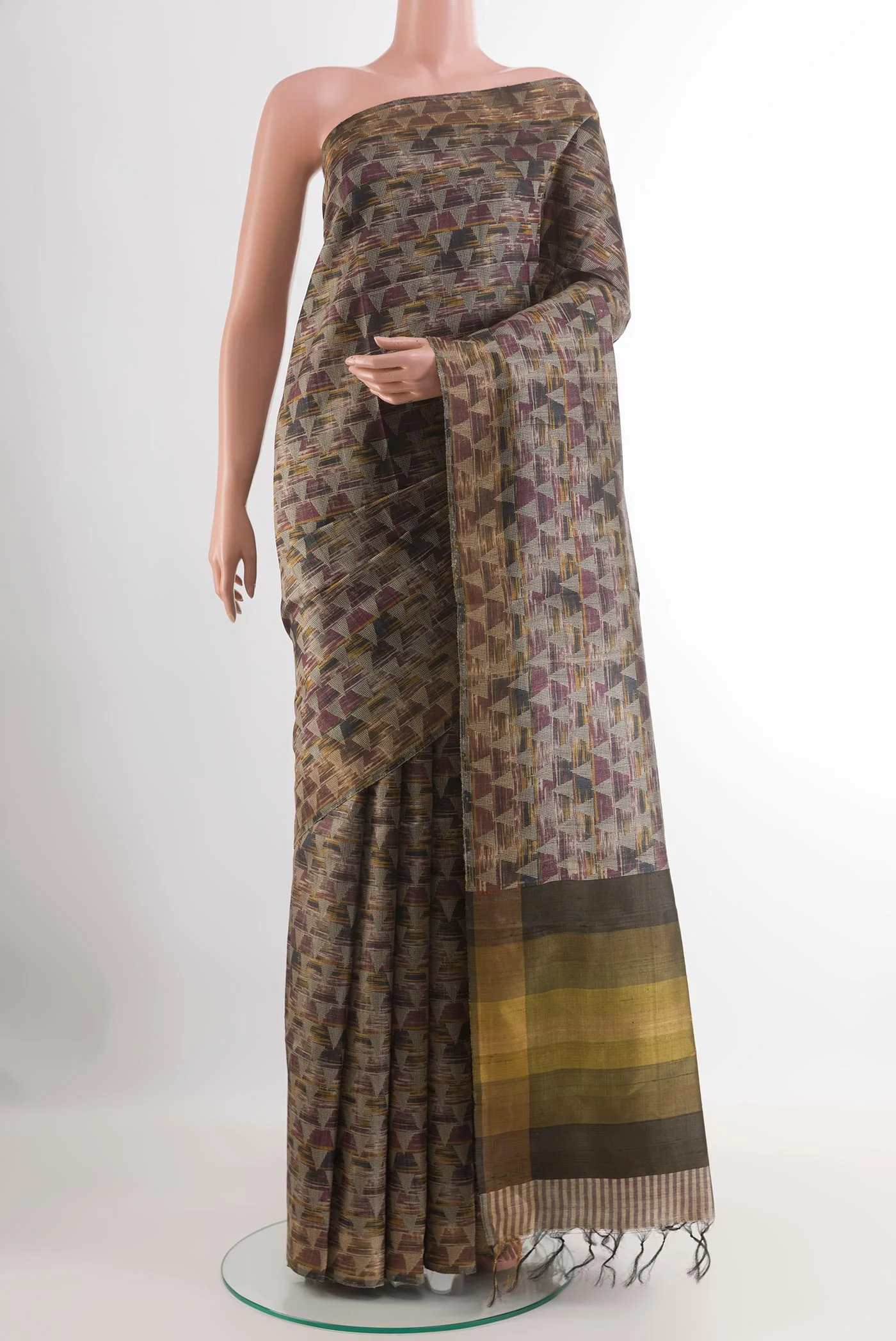 Multi Color Tussar Silk Saree