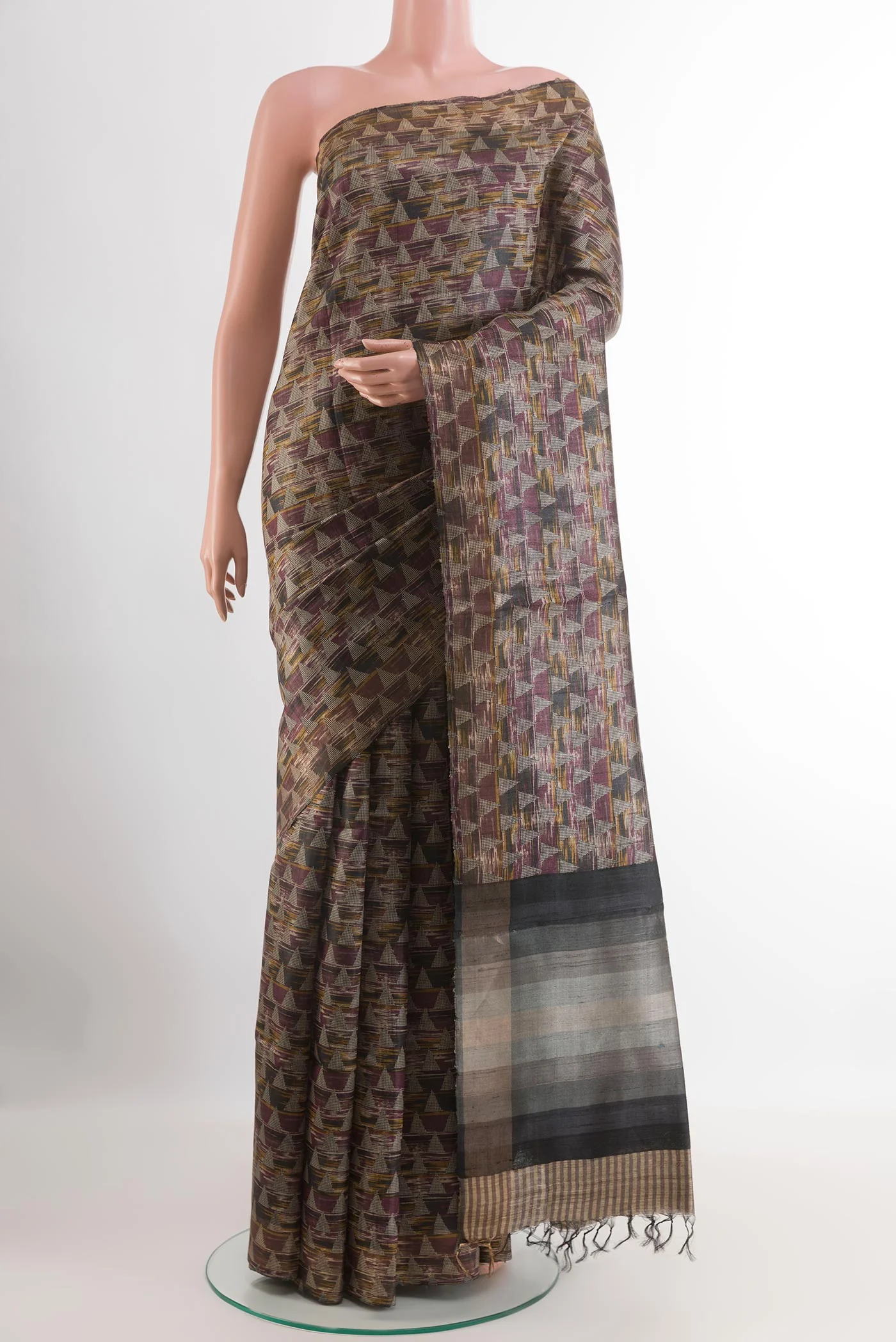 Multi Color Tussar Silk Saree