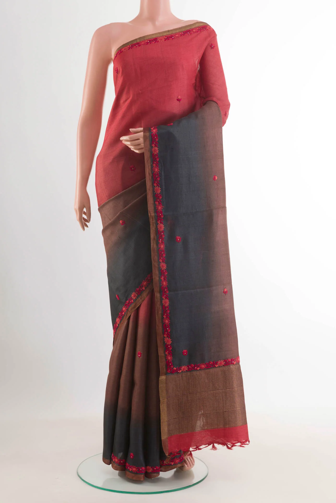 Multi Color Tussar Silk Saree