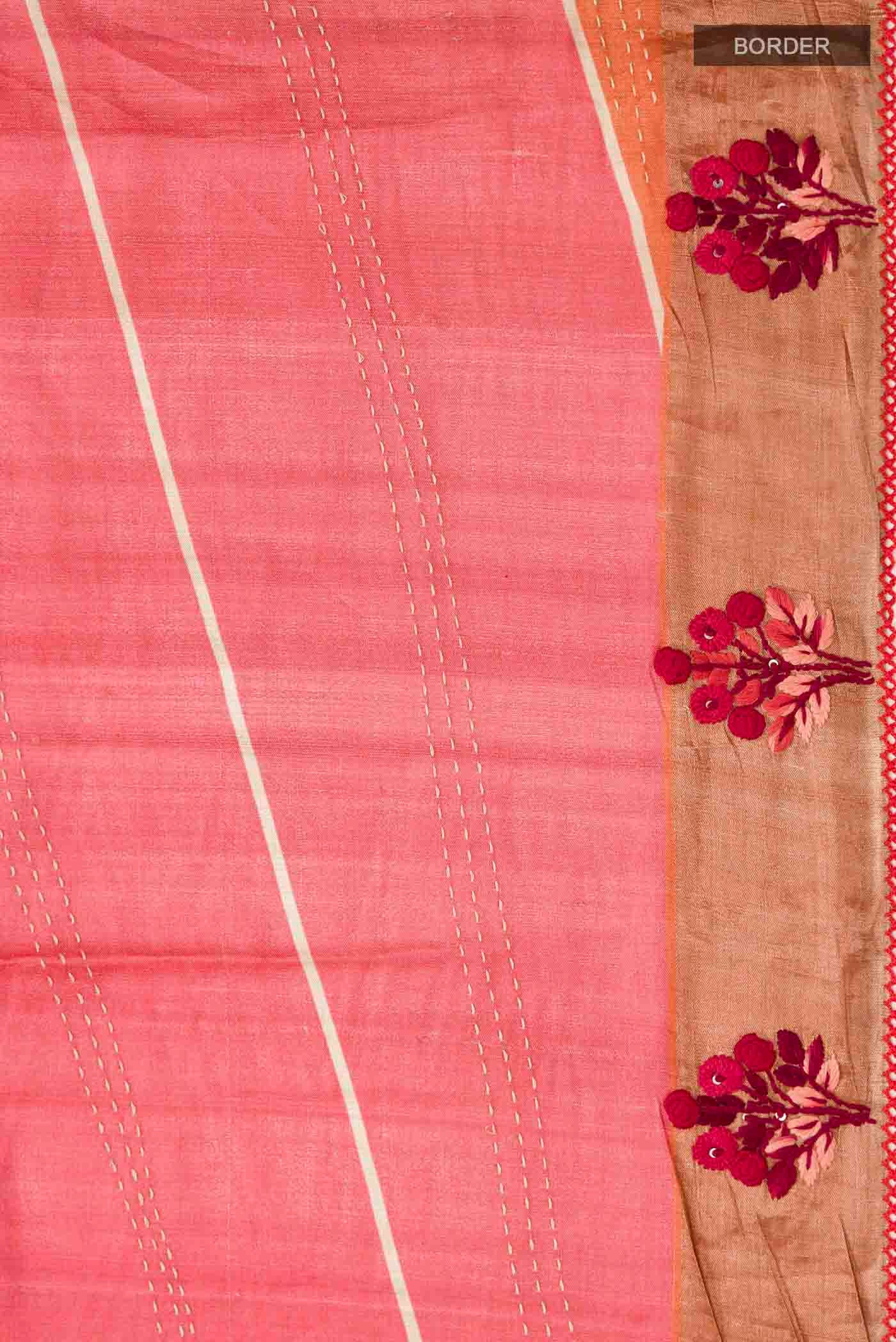 Multi Color Tussar Silk Saree - Image 3