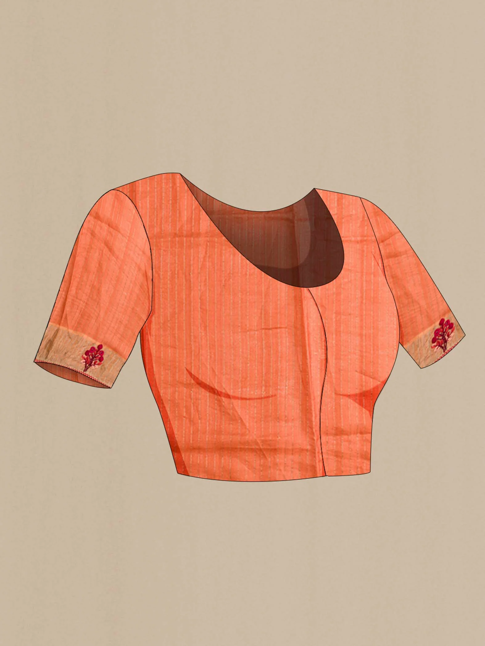 Multi Color Tussar Silk Saree - Image 5
