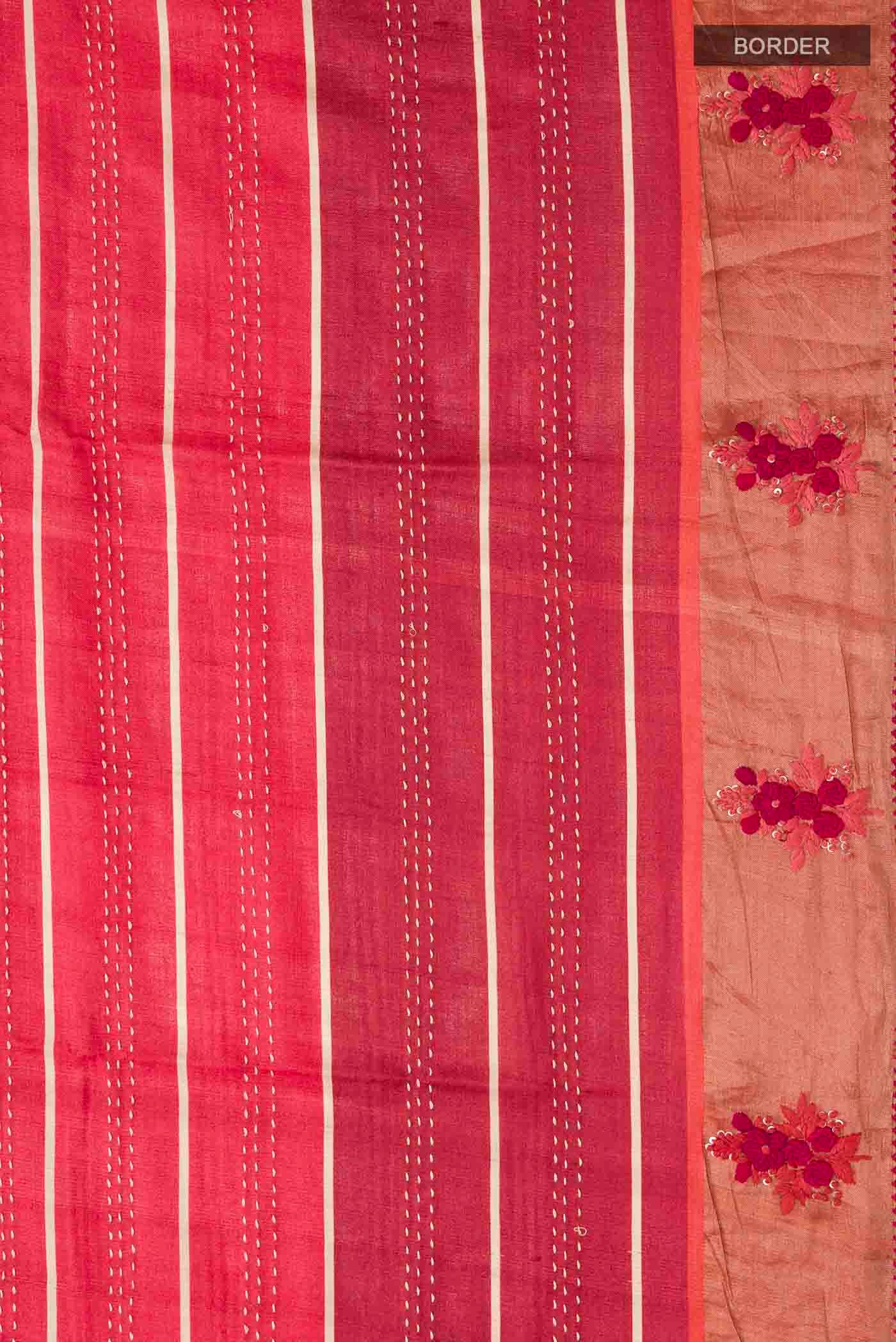Multi Color Tussar Silk Saree - Image 3