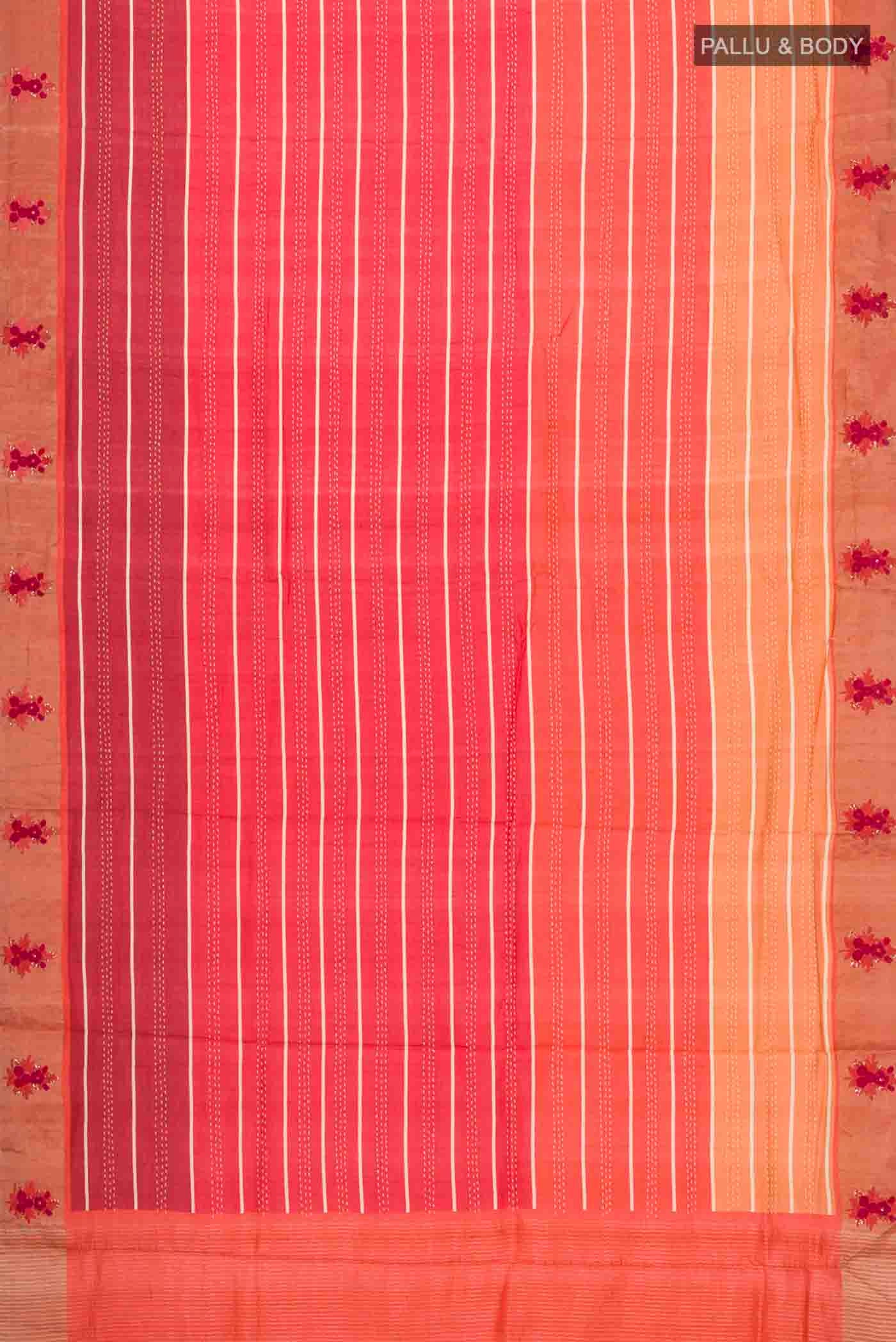 Multi Color Tussar Silk Saree - Image 6