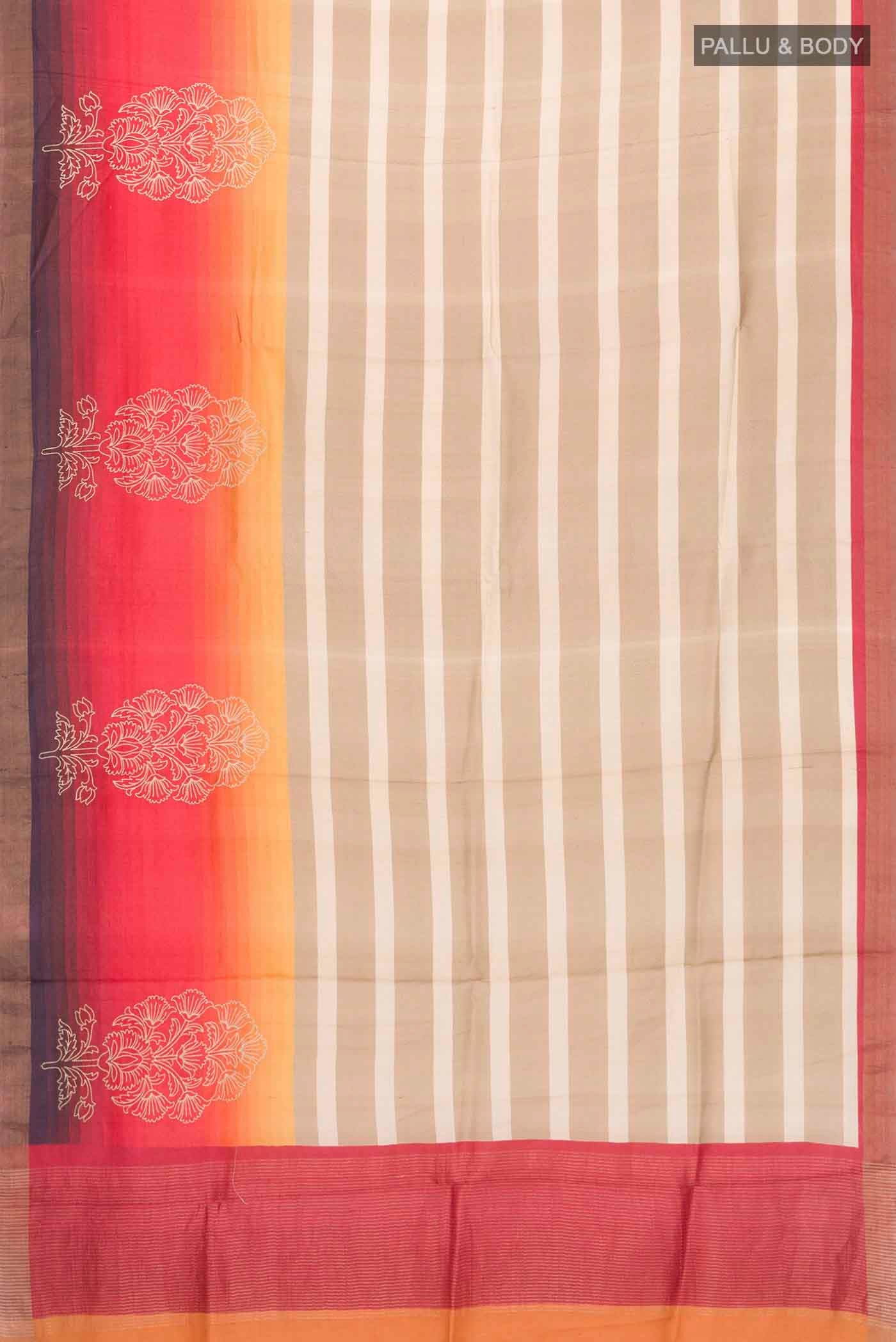 Multi Color Tussar Silk Saree - Image 5