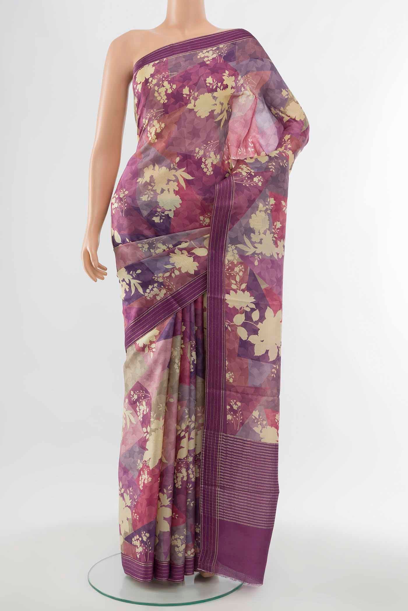 Multi Color Tussar Silk Saree