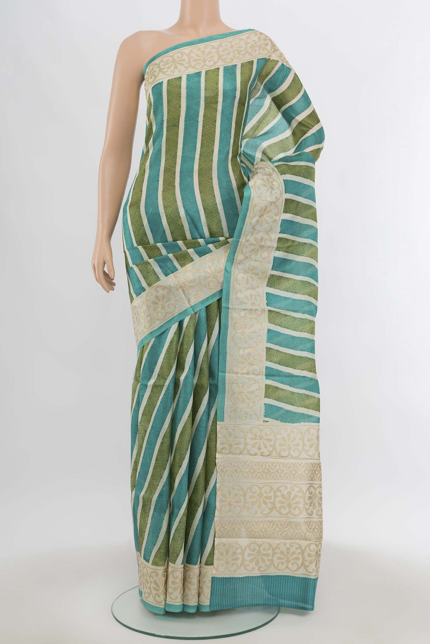 Multi Color Tussar Silk Saree