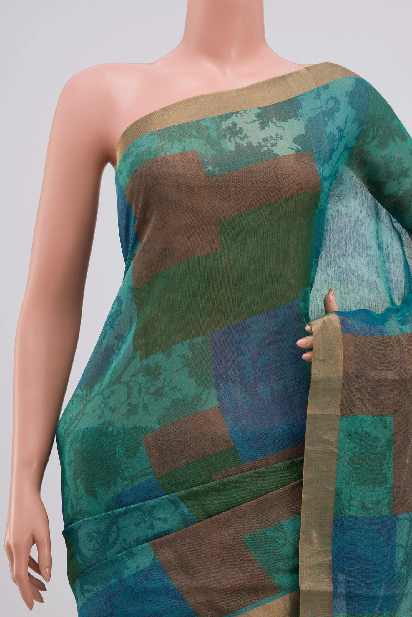 Multi Color Tussar Silk Saree - Image 2