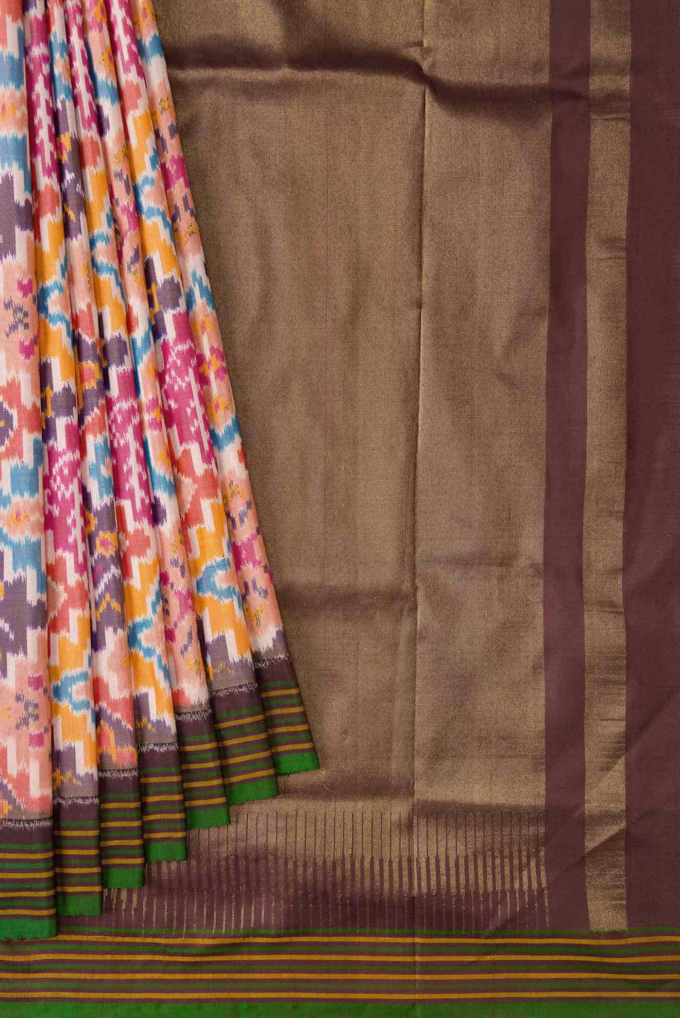 Multi Double Ikat Saree - Image 8