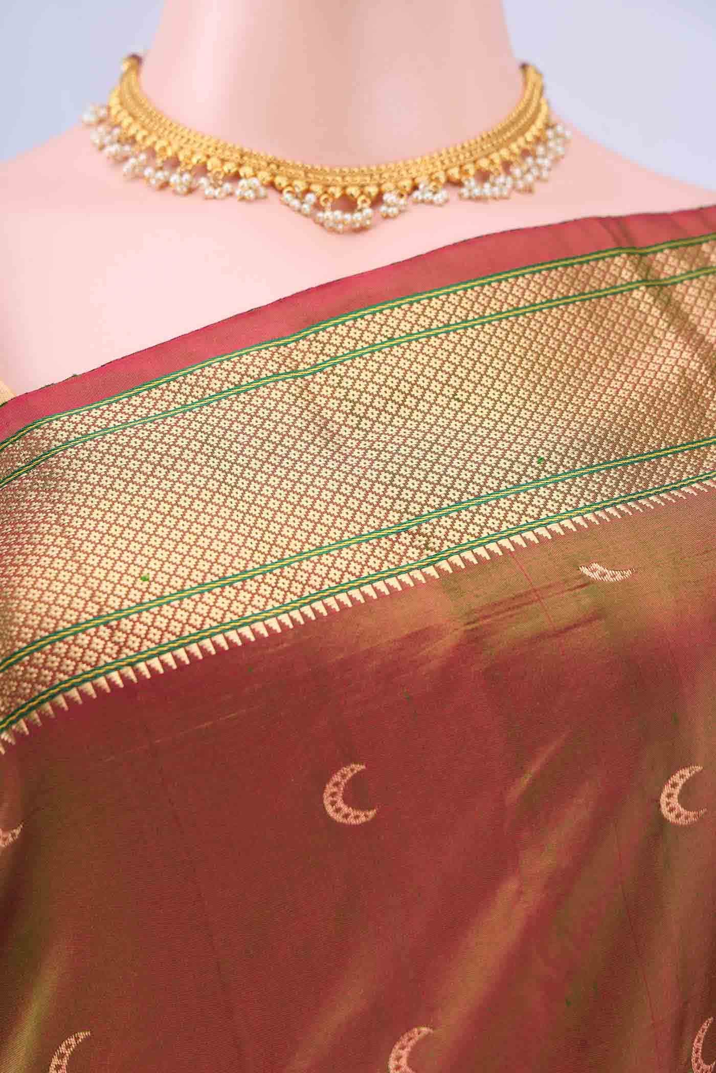 multi Dual Tone Bangalore Silk Saree - Image 3