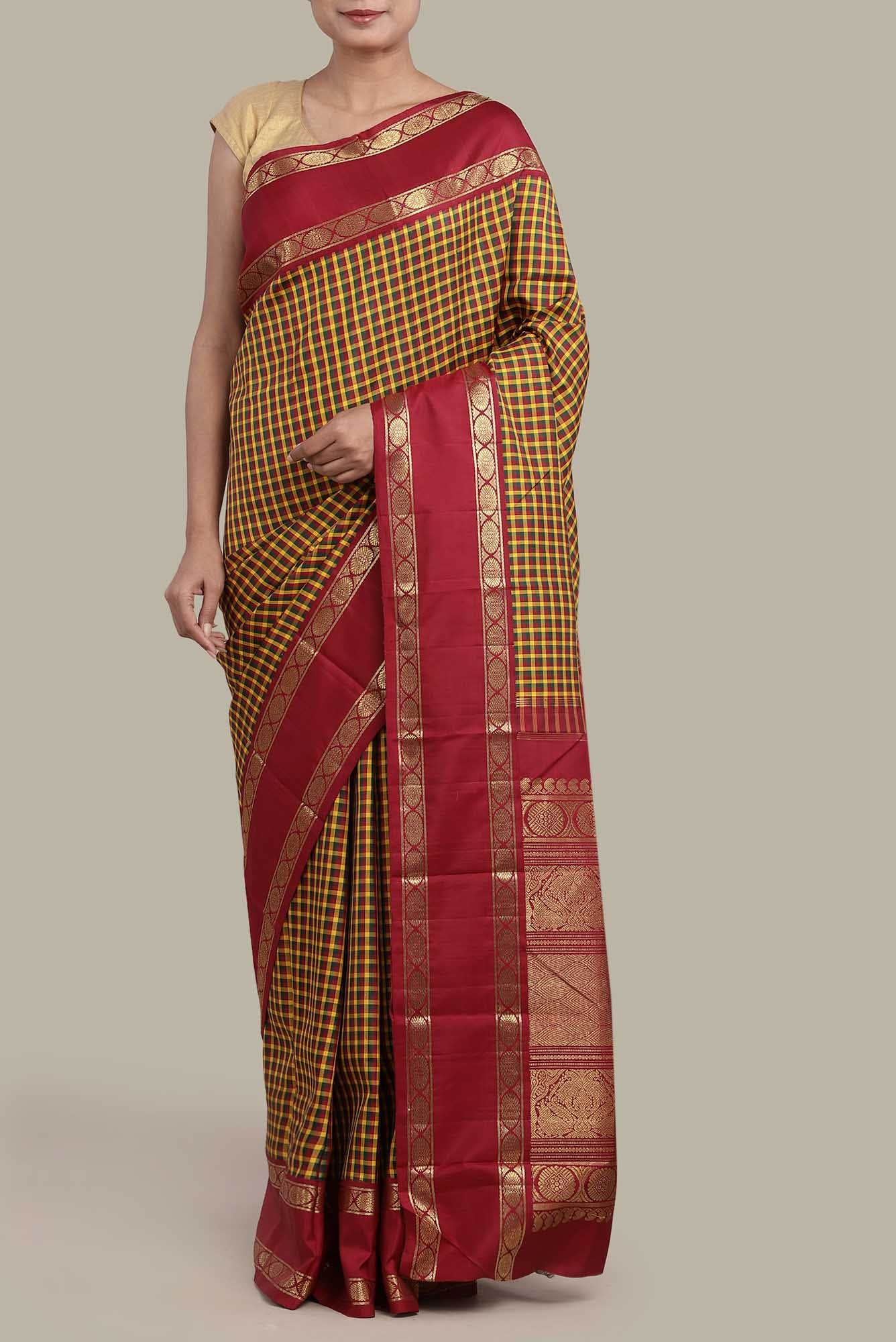 Multi Kanchipuram Silk Saree - Image 6