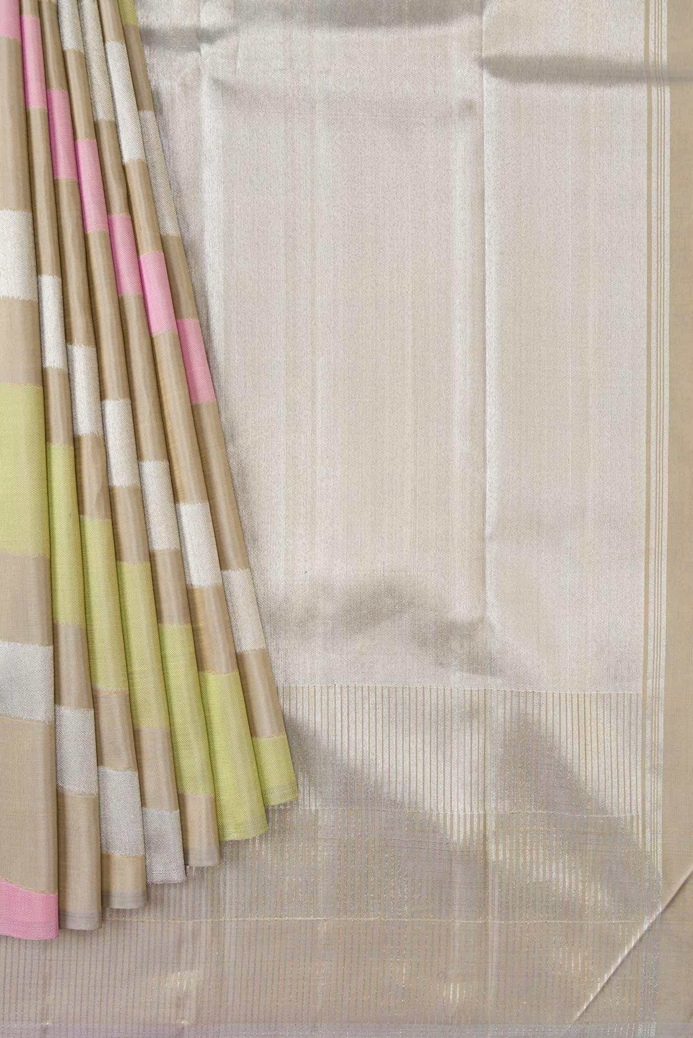 Pure Silk Pure Zari Multi Kanjivaram Saree - Image 4
