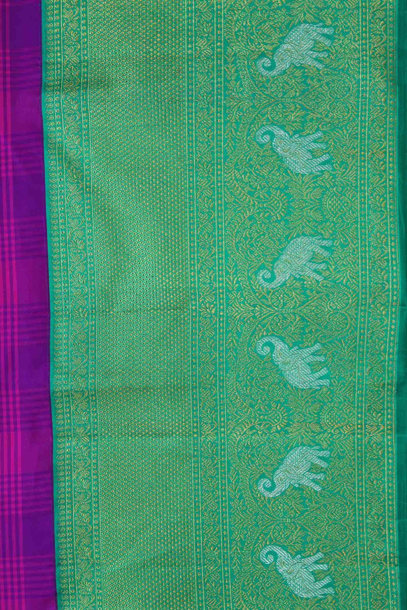 Pure Silk Pure Zari Multi Kanjivaram Saree - Image 6