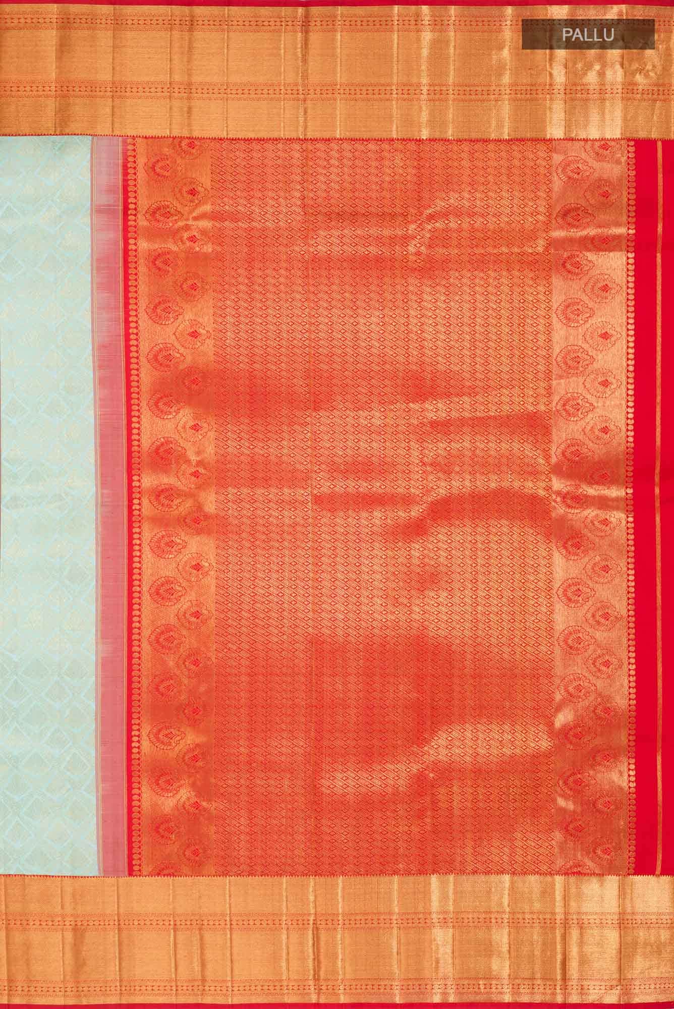 Light Blue Kanchipuram Silk Saree - Image 5