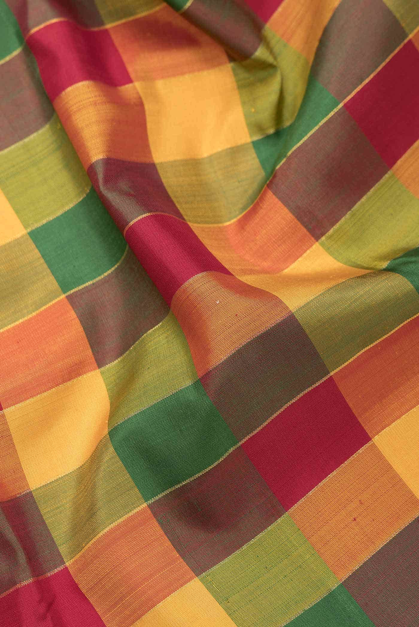 Pure Silk Pure Zari Multi Kanjivaram Saree - Image 3