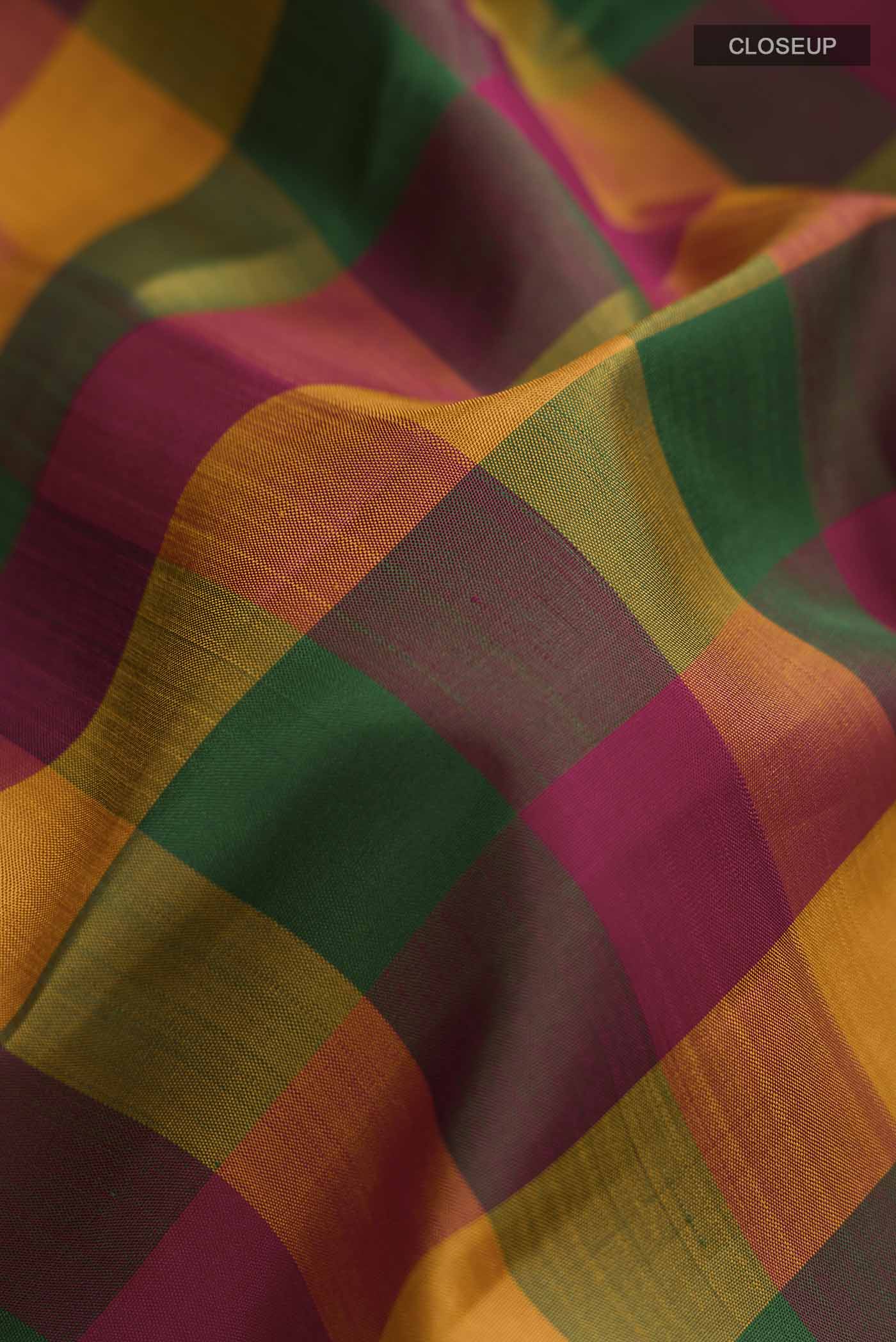 Multicolor Kanchipuram Silk Nine Yards Saree - Image 2