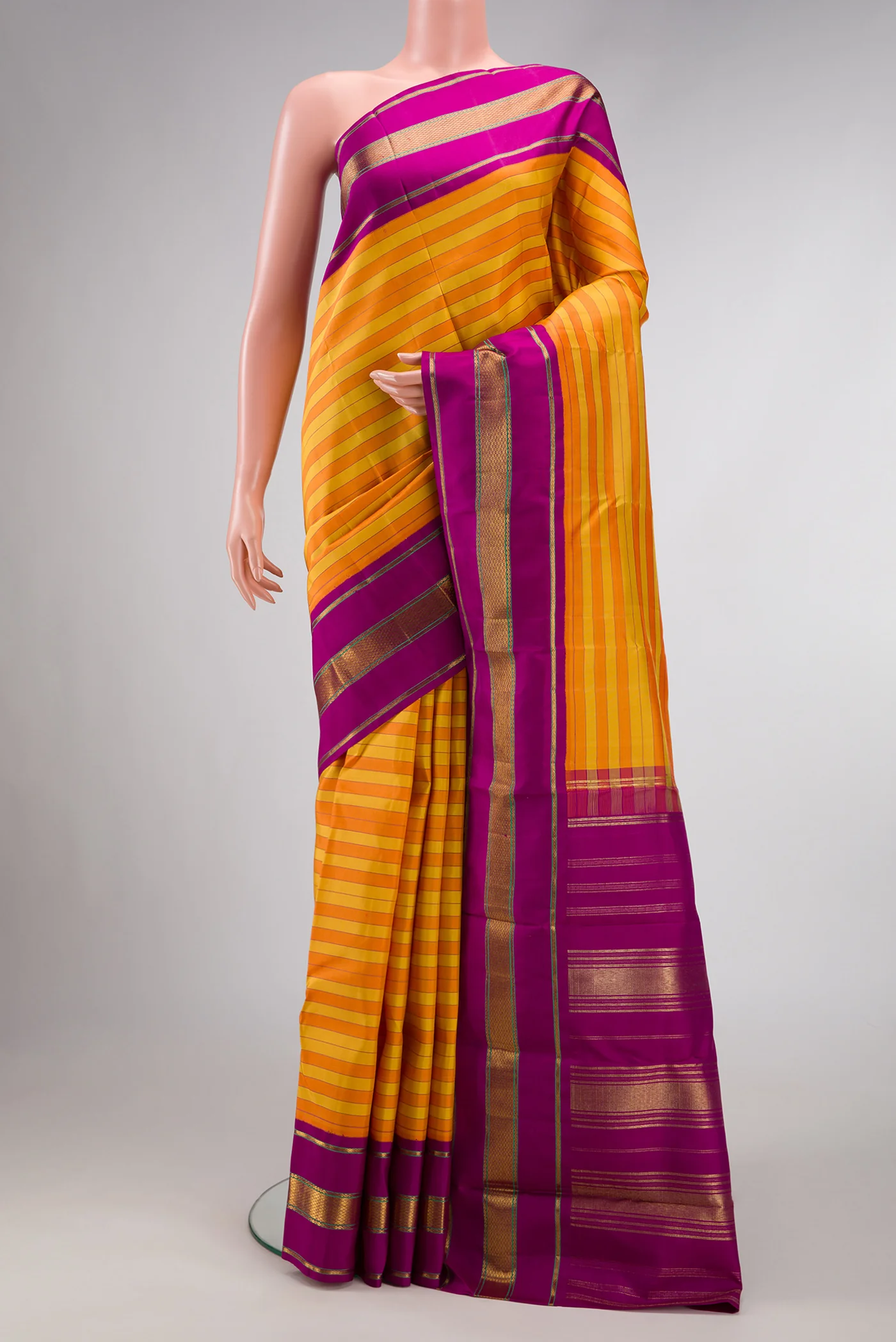 Yellow Kanjivaram Silk Saree