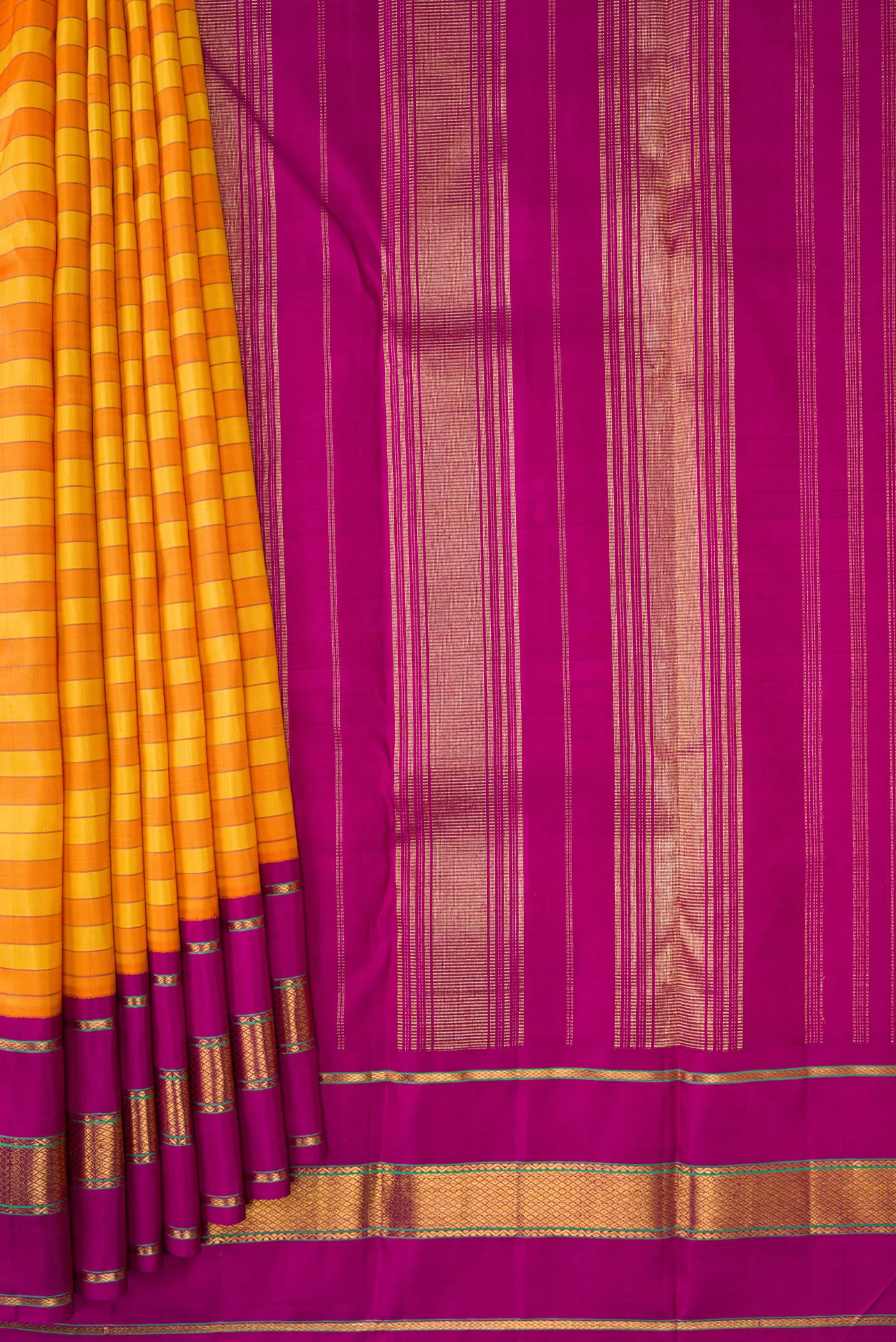 Yellow Kanjivaram Silk Saree - Image 4